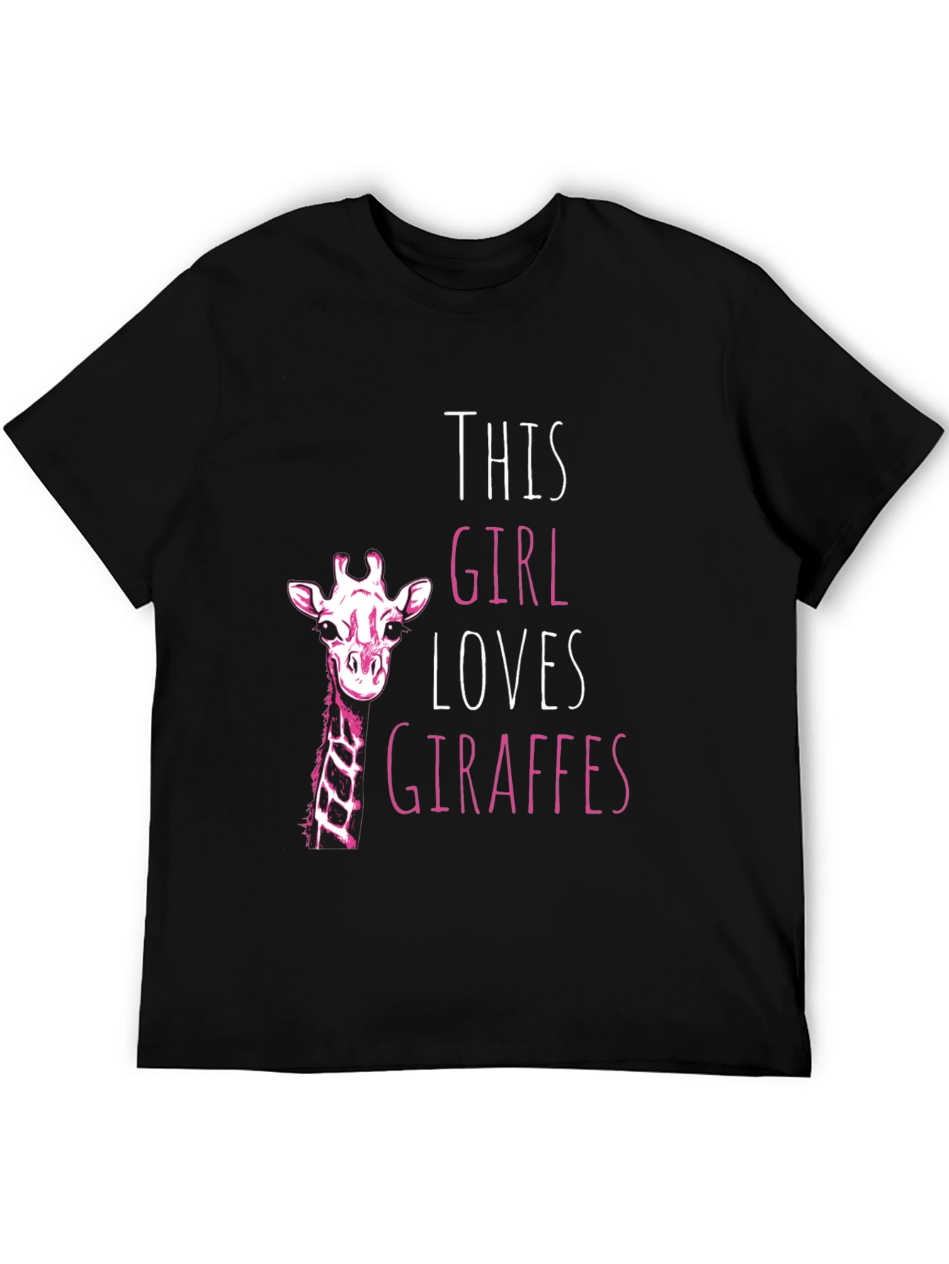 Giraffe Lover Black T-Shirt for Women