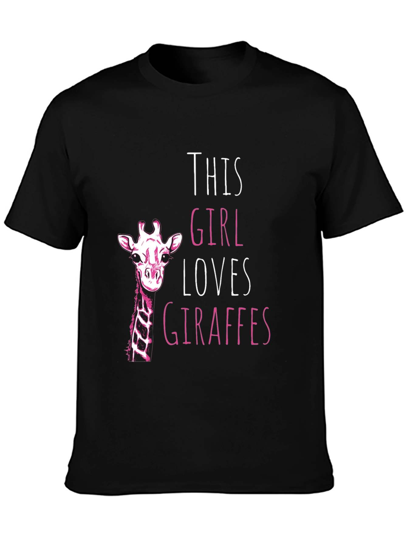 Giraffe Lover Black T-Shirt for Women