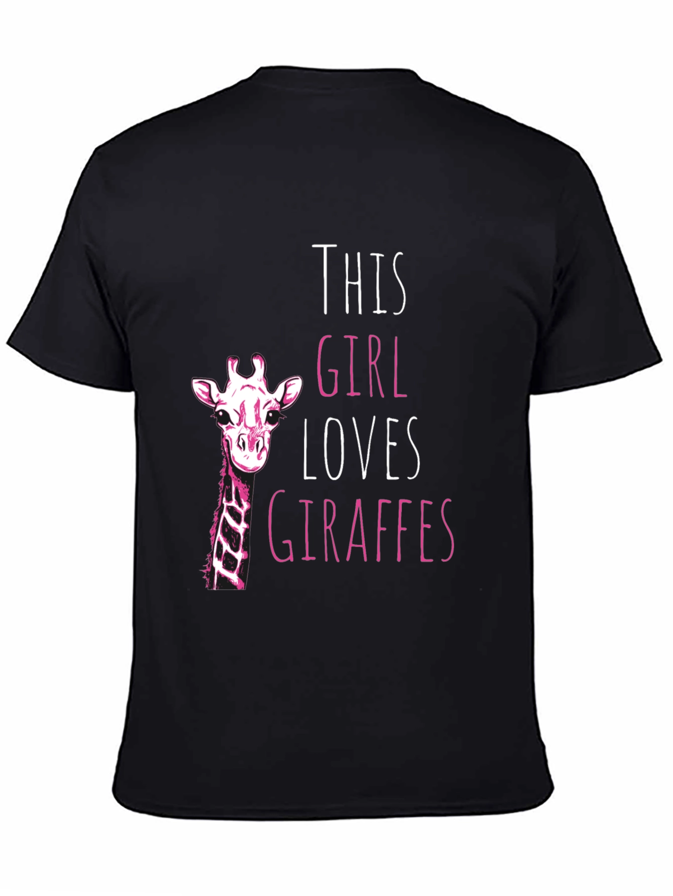 Giraffe Lover Black T-Shirt for Women