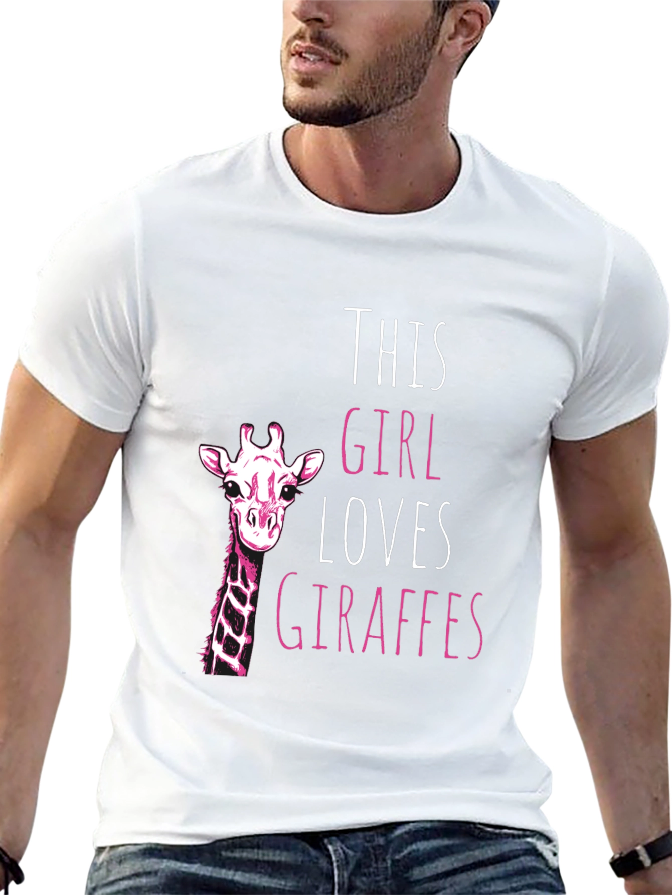 Giraffe Lover Black T-Shirt for Women