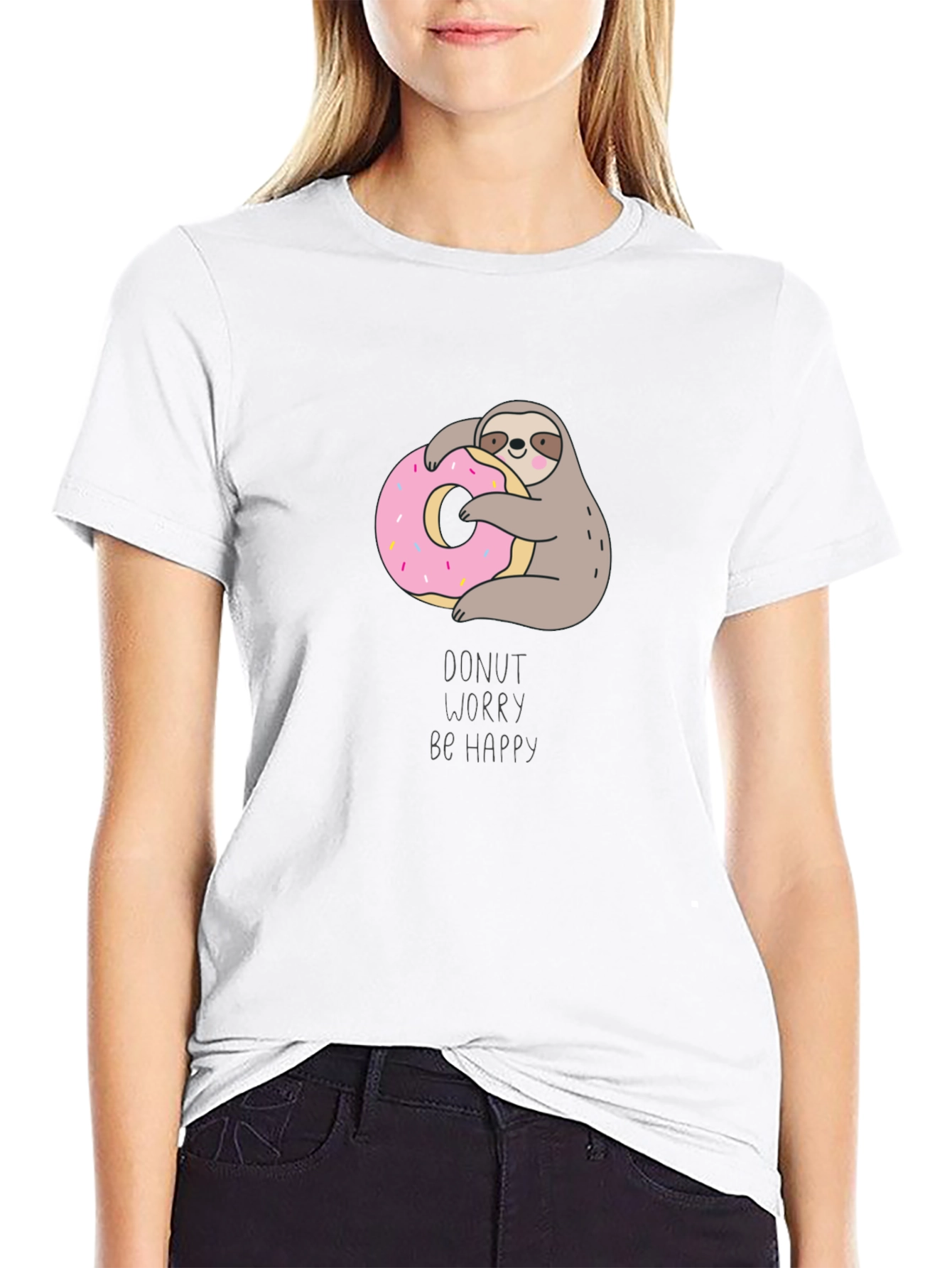 Donut Worry Be Happy Sloth T-Shirt