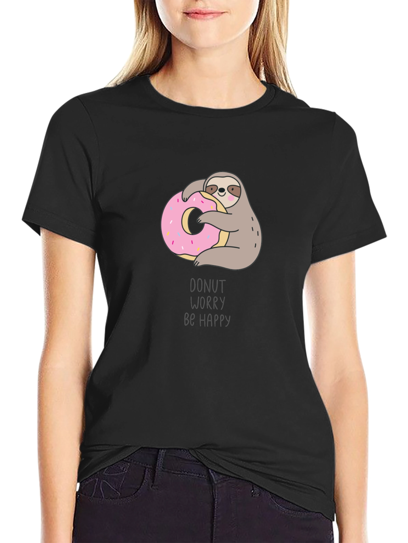 Donut Worry Be Happy Sloth T-Shirt
