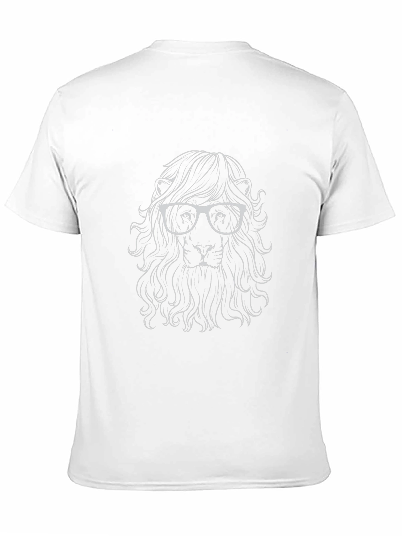 Lion with Glasses Graphic Tee - Stylish Black T-Shirt