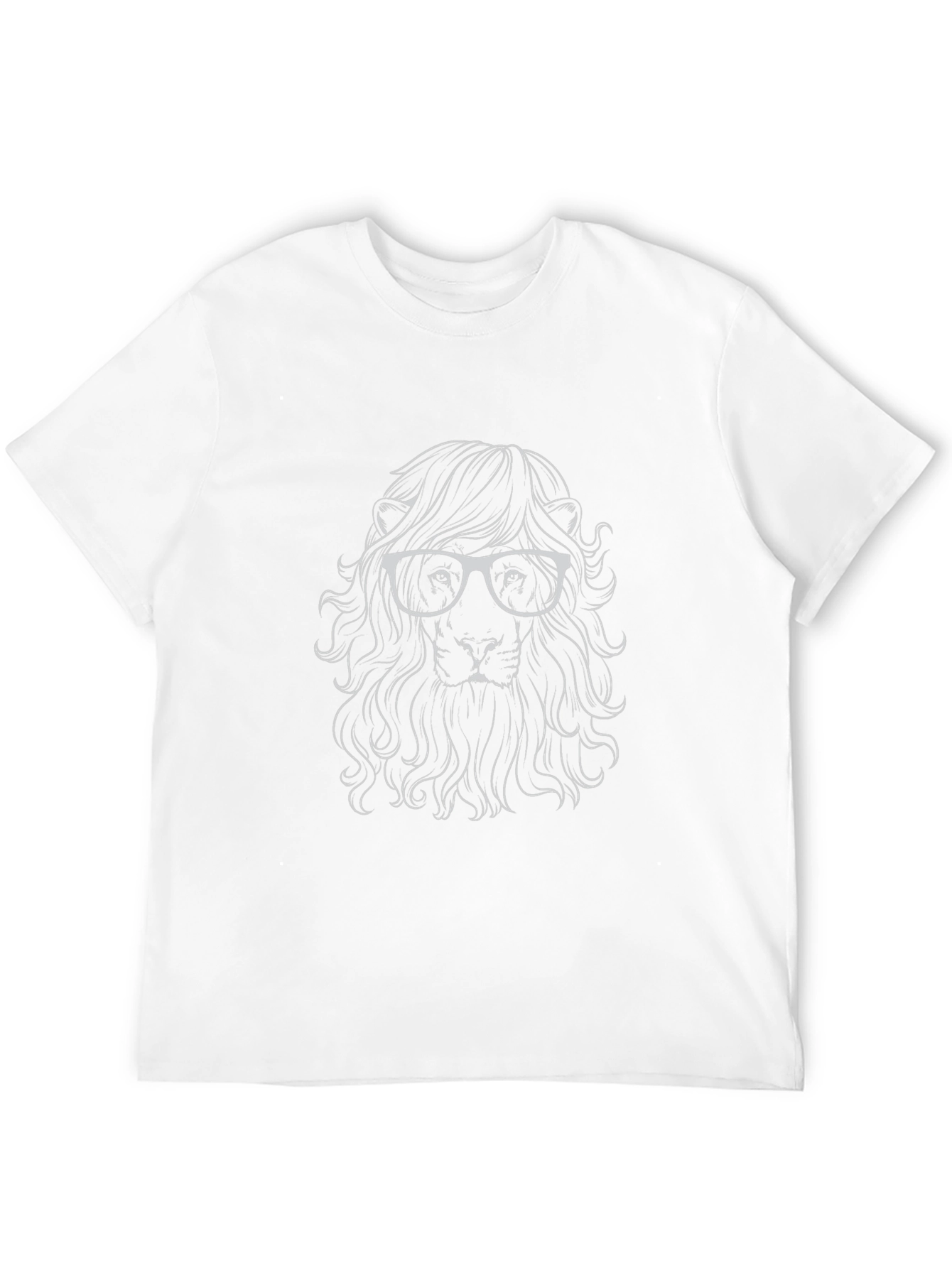 Lion with Glasses Graphic Tee - Stylish Black T-Shirt