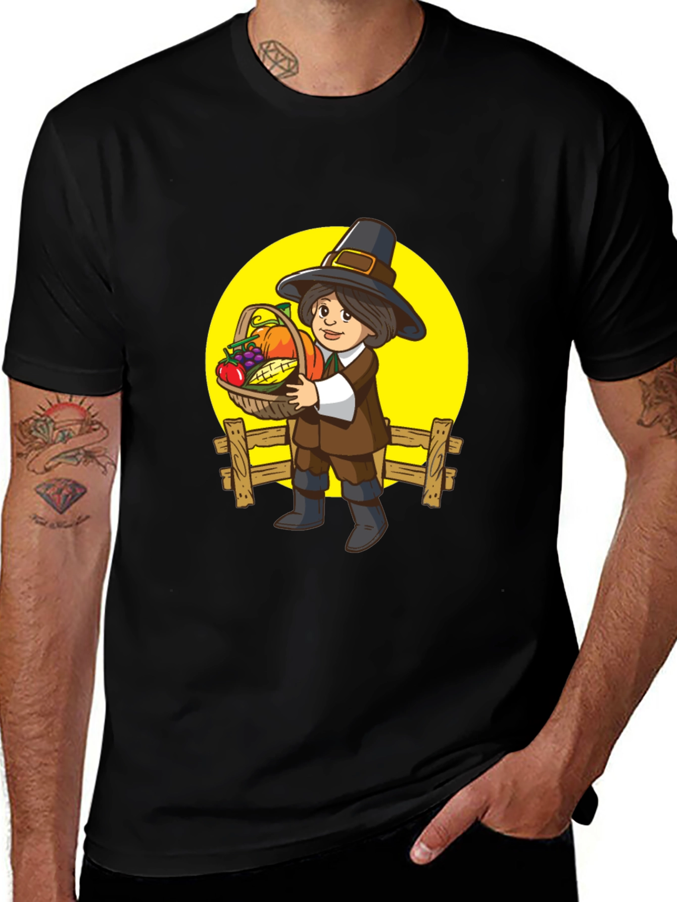 Pilgrim Harvest Graphic Tee - Thanksgiving T-Shirt