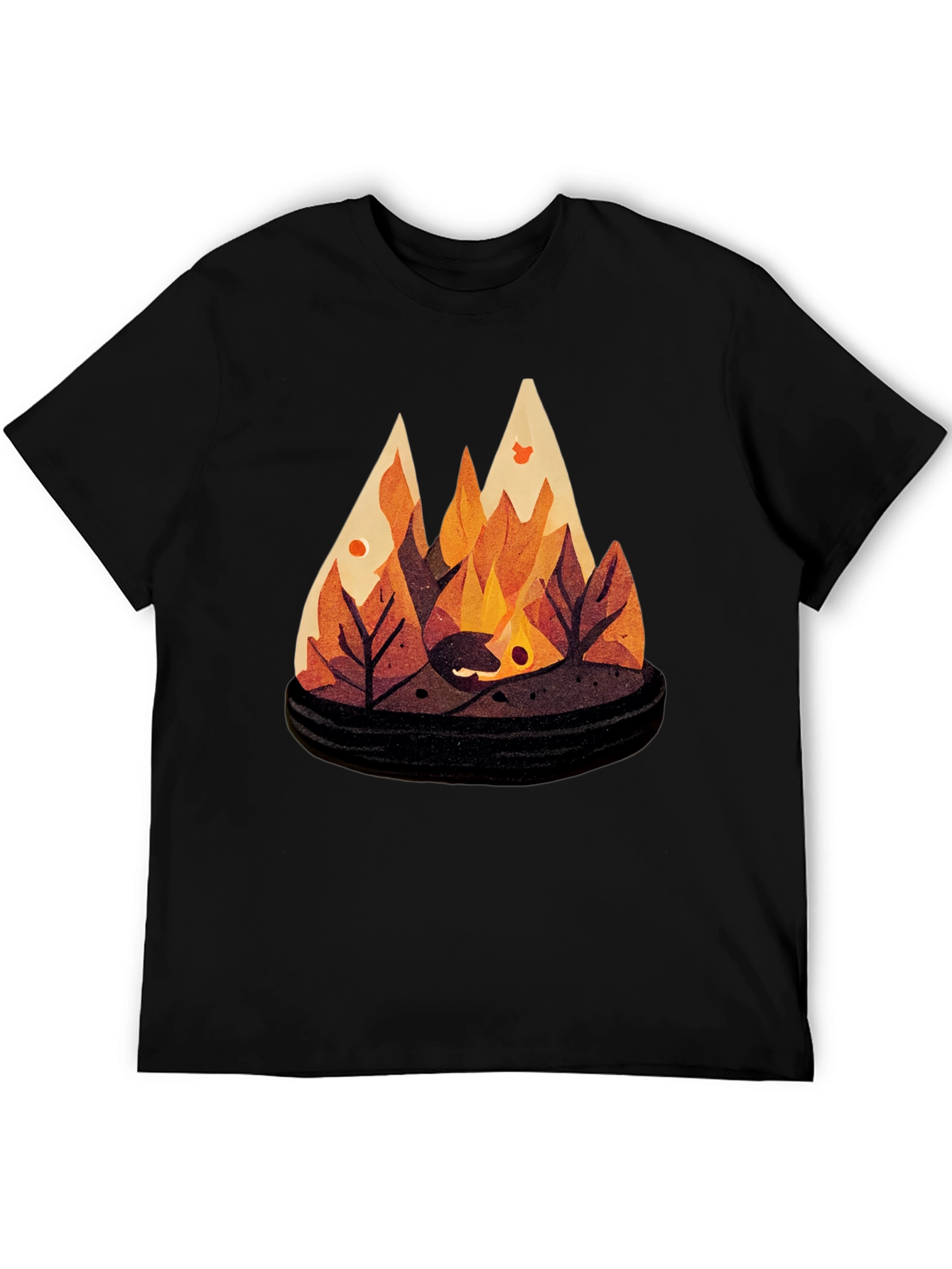 Autumn Campfire Graphic Tee - Black