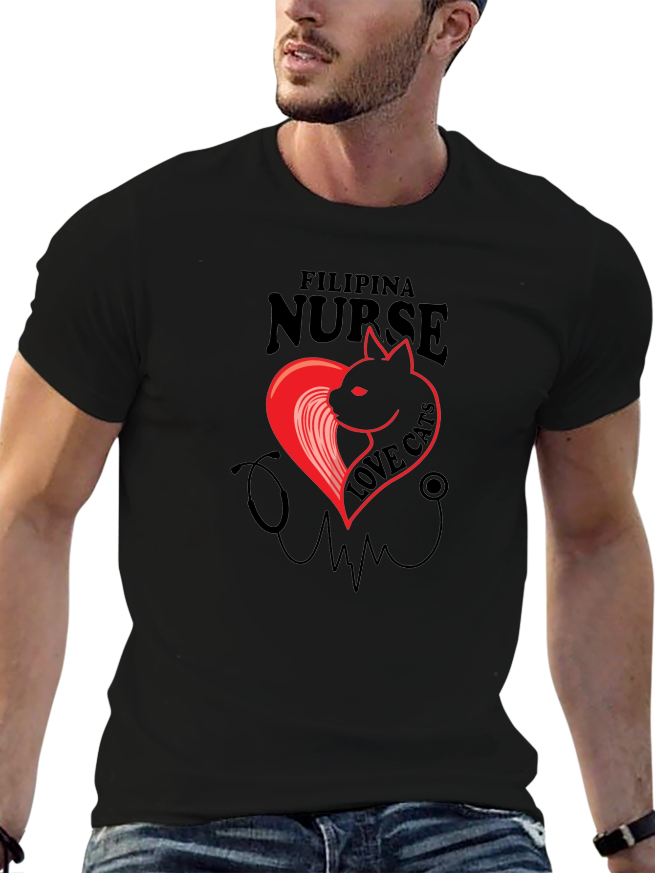Filipina Nurse Cat Lover T-Shirt