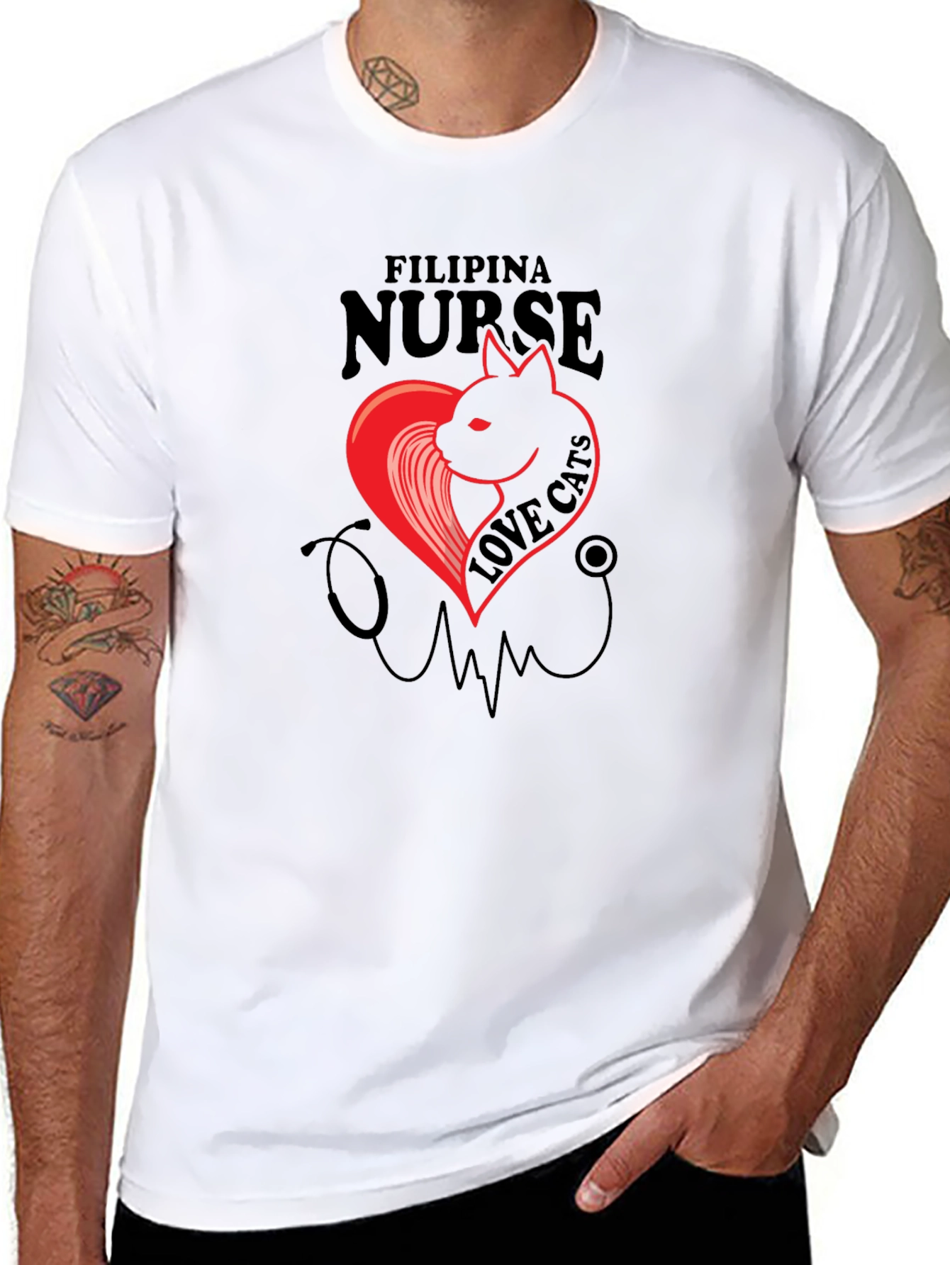 Filipina Nurse Cat Lover T-Shirt