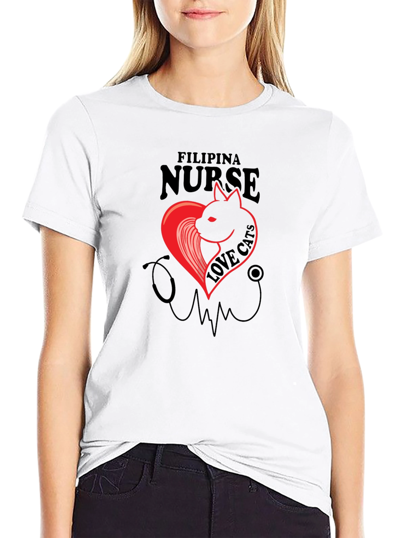 Filipina Nurse Cat Lover T-Shirt