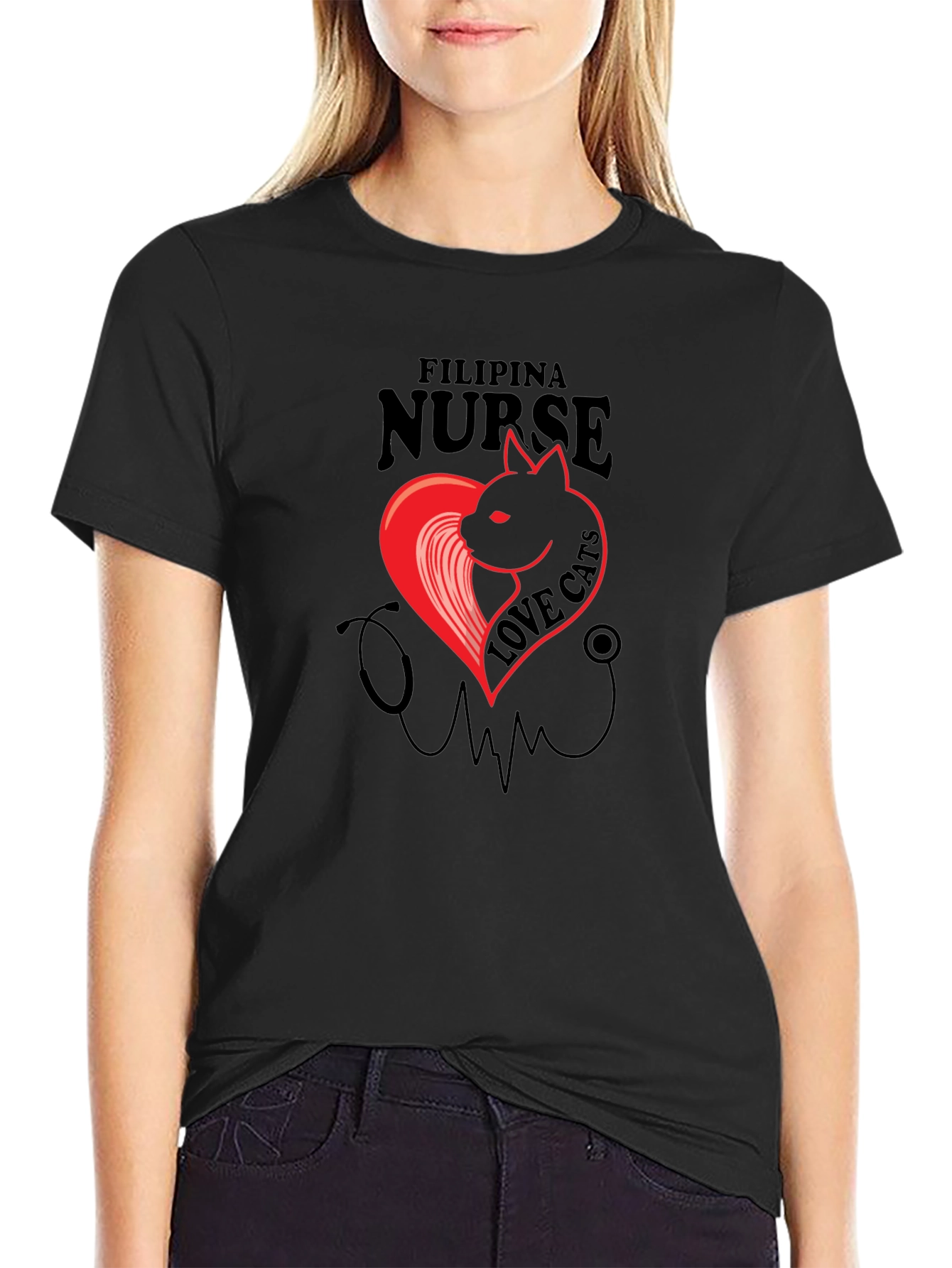 Filipina Nurse Cat Lover T-Shirt