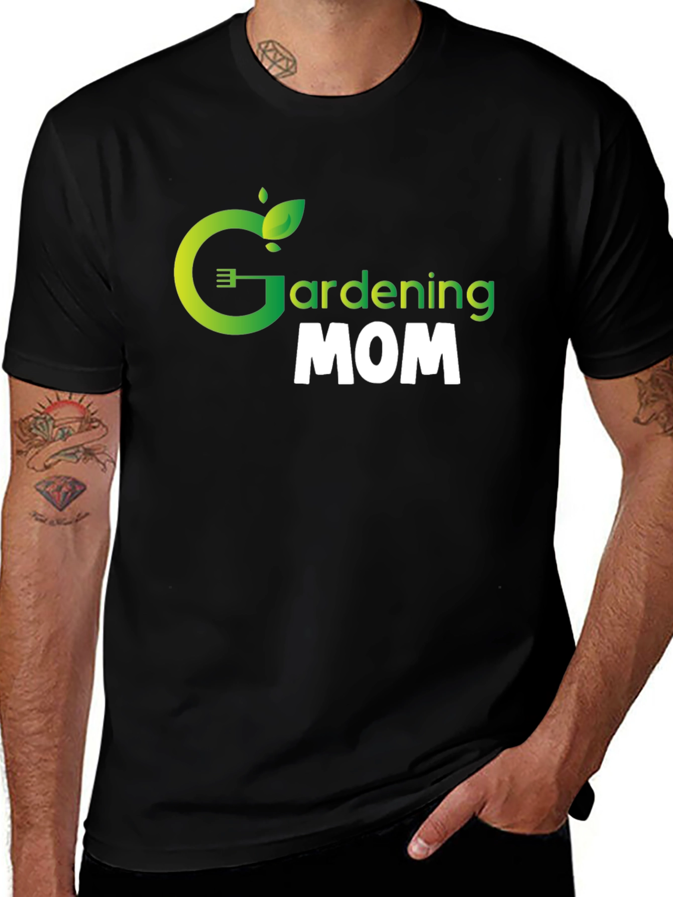 Gardening Mom Graphic Tee - Black