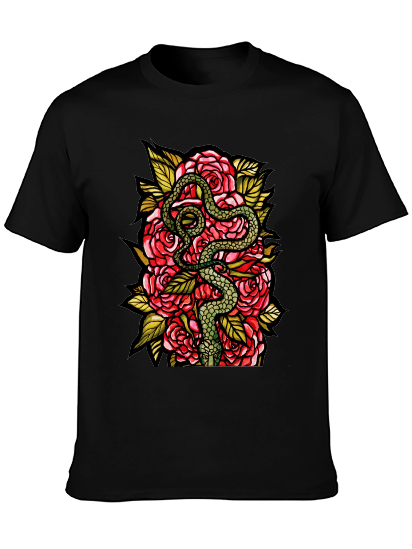 Snake and Roses Graphic Tee