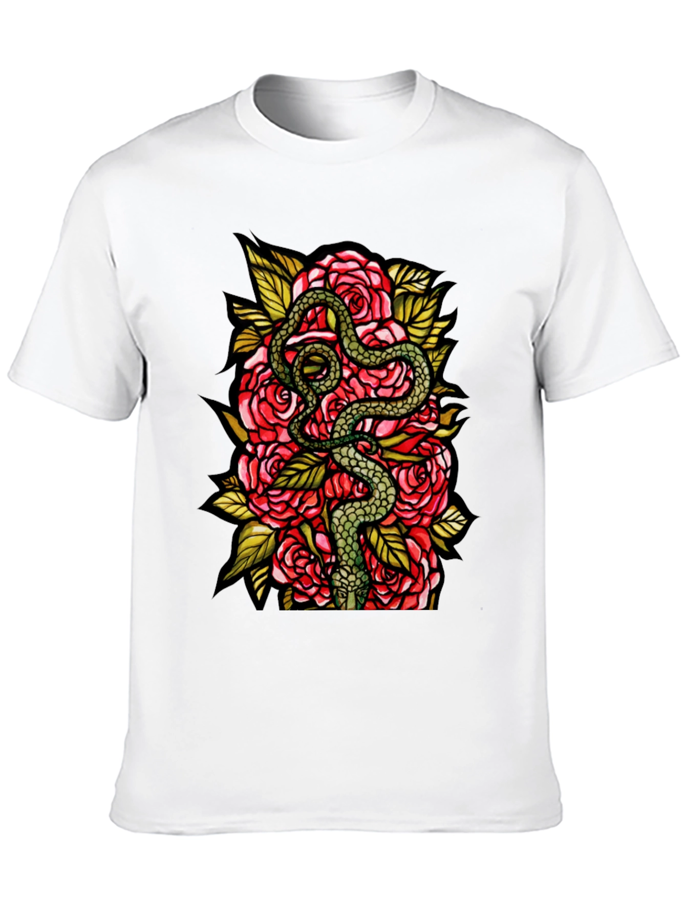 Snake and Roses Graphic Tee