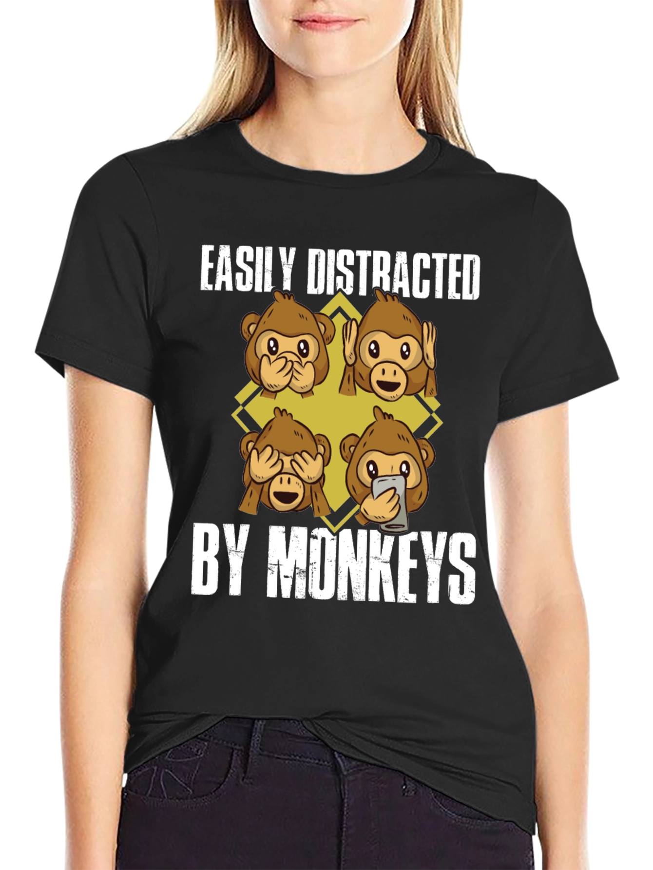 Easily Distracted By Monkeys Graphic Tee