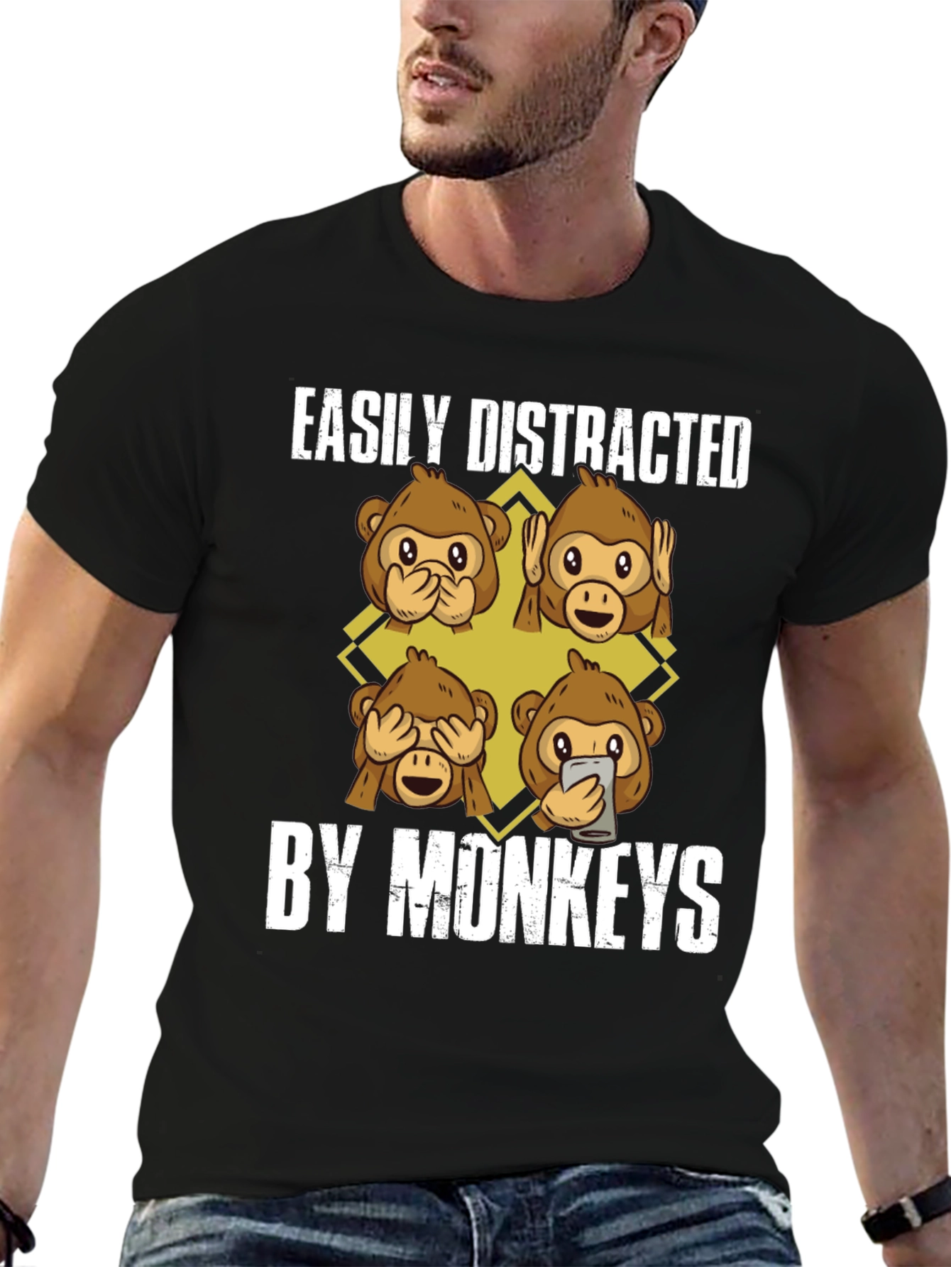 Easily Distracted By Monkeys Graphic Tee