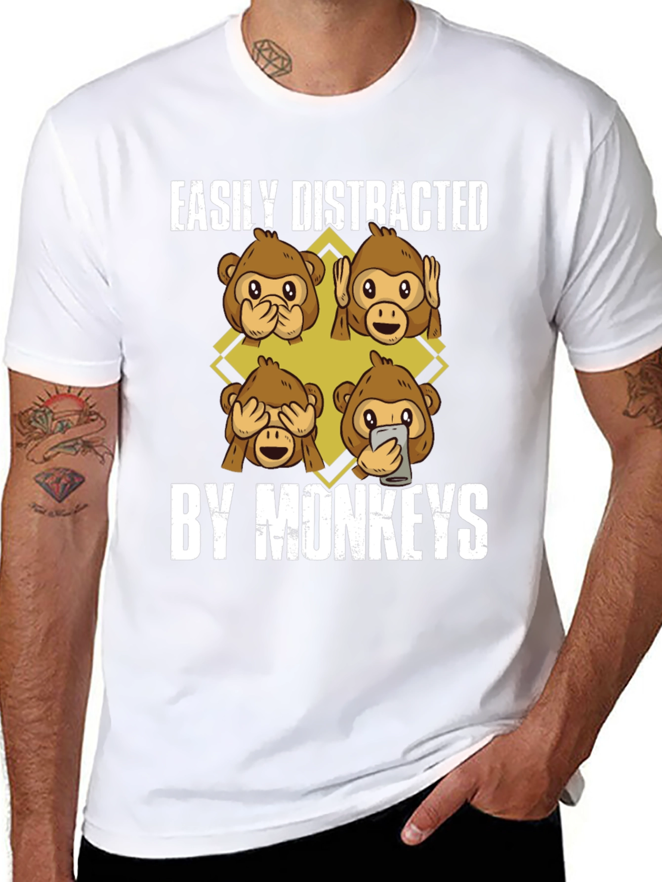 Easily Distracted By Monkeys Graphic Tee