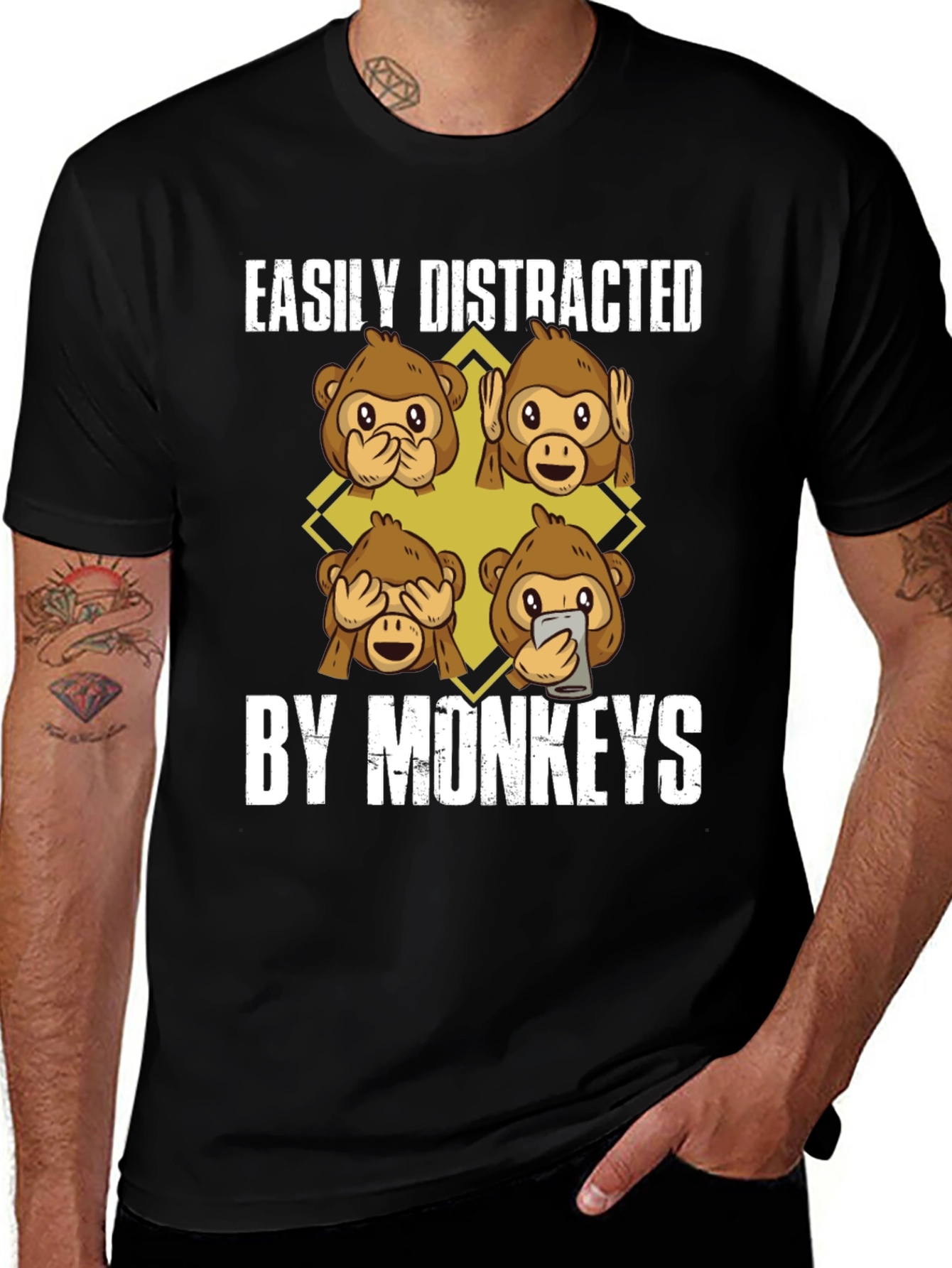 Easily Distracted By Monkeys Graphic Tee