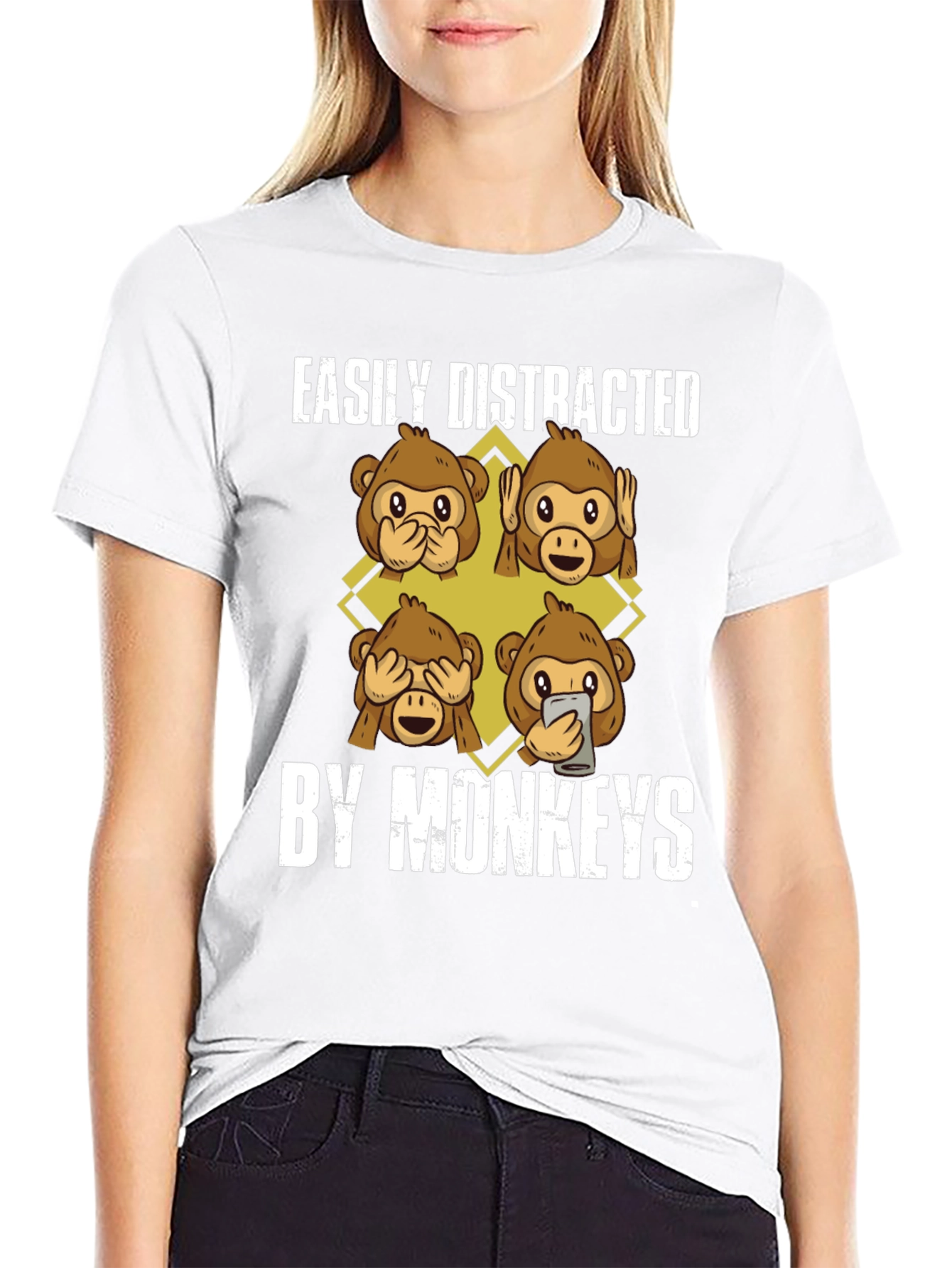 Easily Distracted By Monkeys Graphic Tee