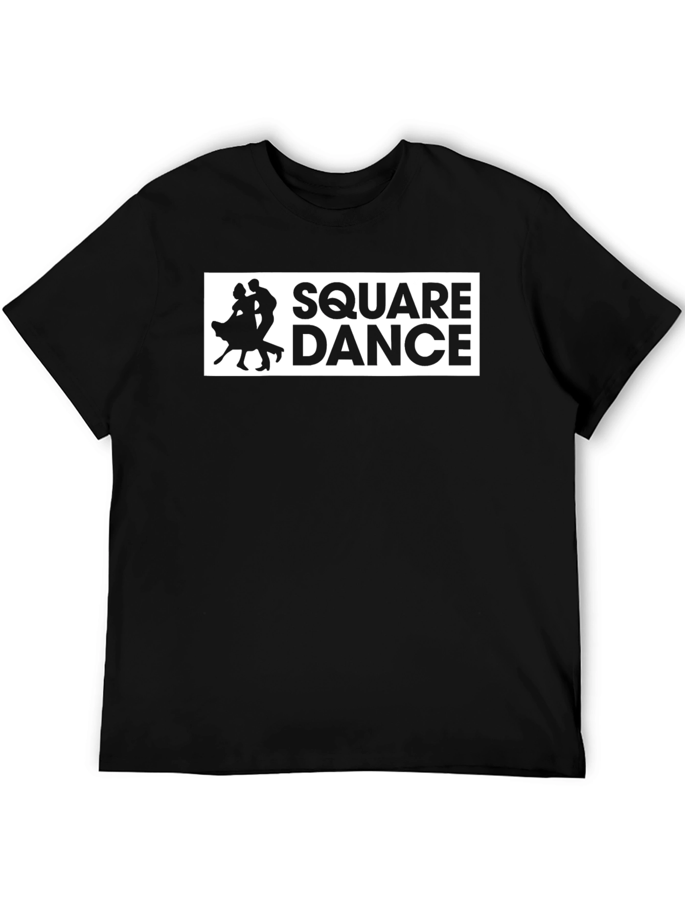 Square Dance Graphic Tee - Black Cotton T-Shirt