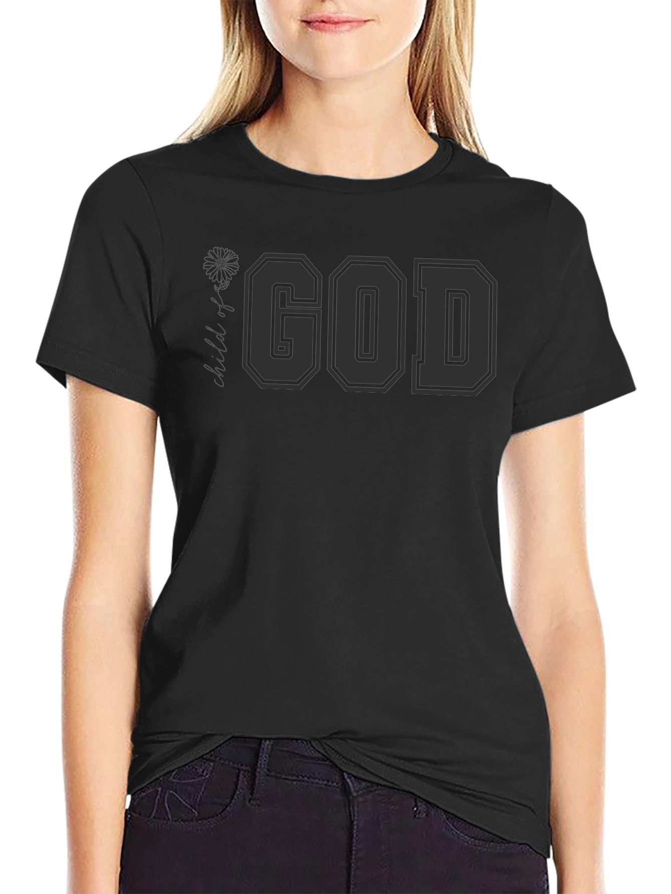 God Graphic Print Mens Black T-Shirt
