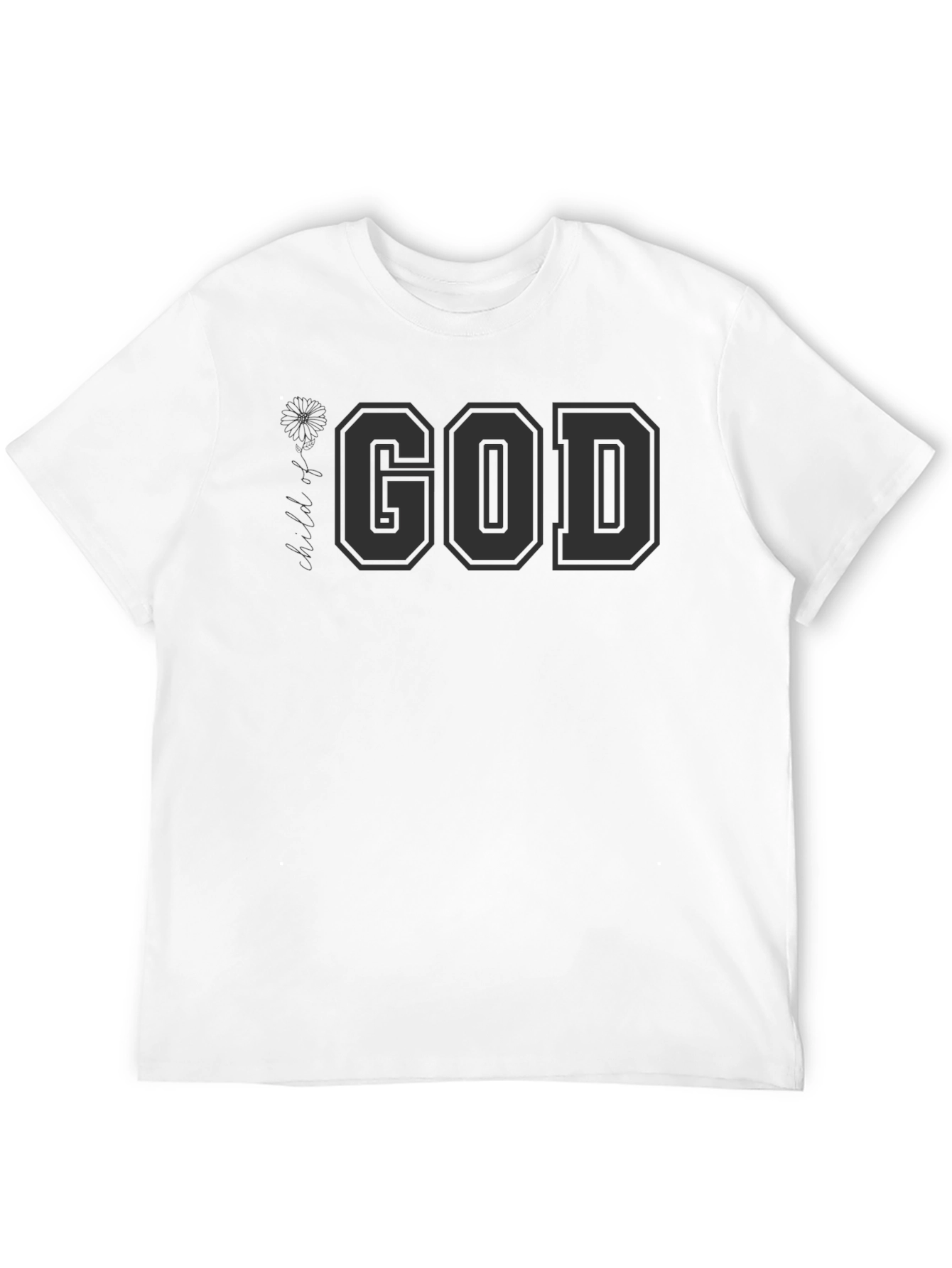 God Graphic Print Mens Black T-Shirt