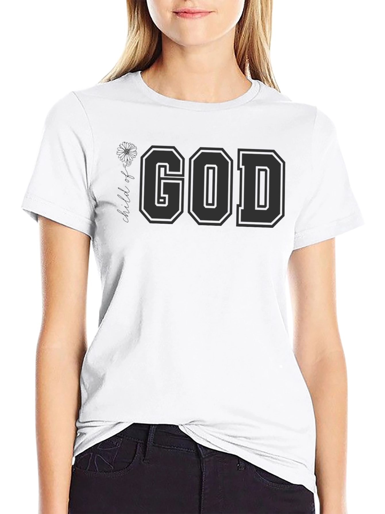 God Graphic Print Mens Black T-Shirt