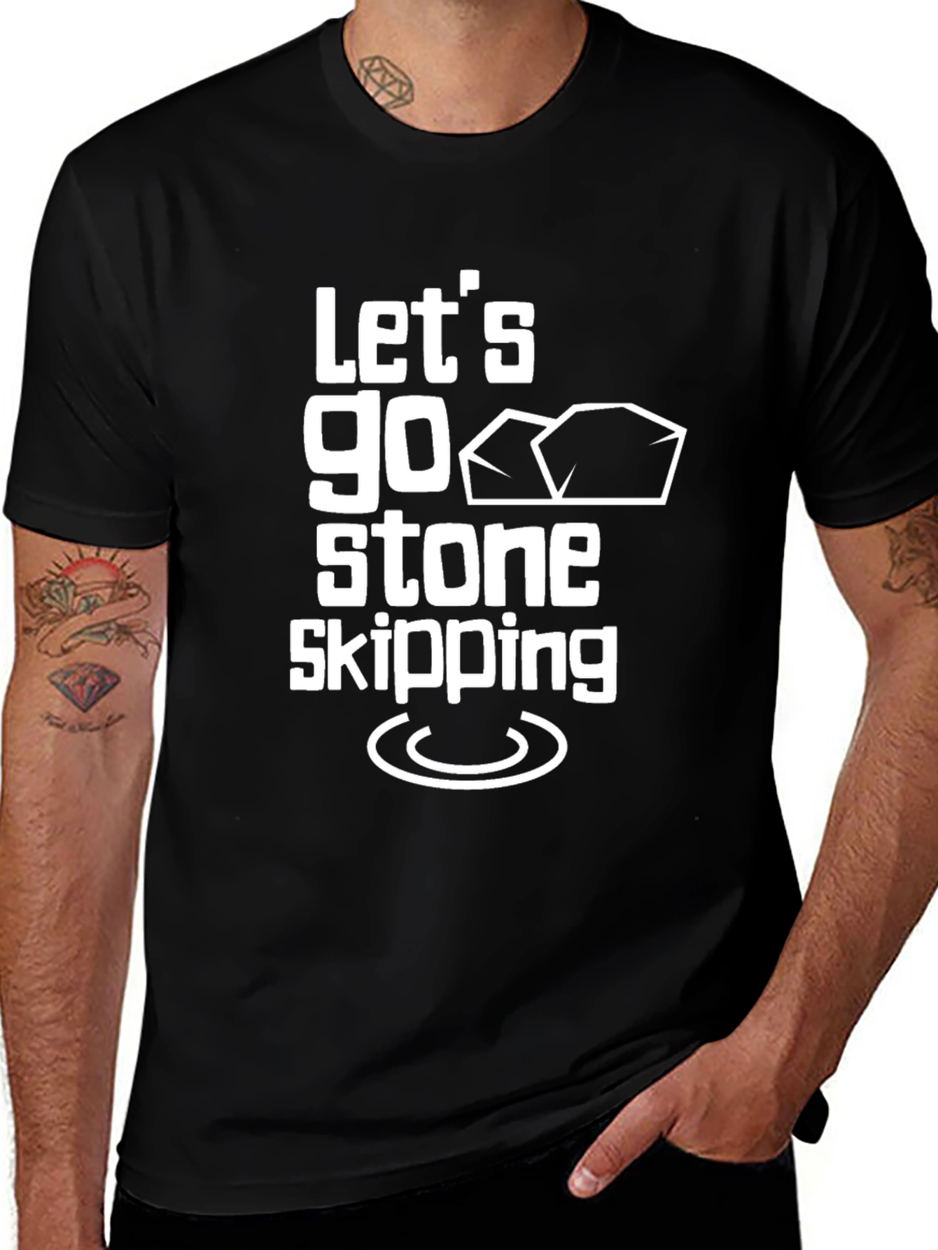 Lets Go Stone Skipping Graphic T-Shirt
