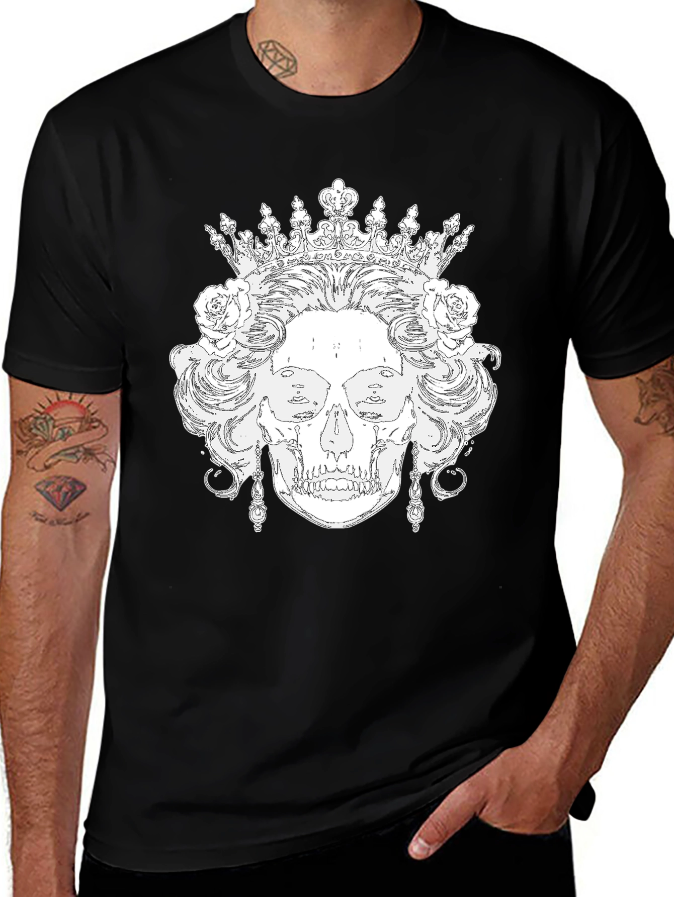 Skull Queen Black T-Shirt - Unique Graphic Tee