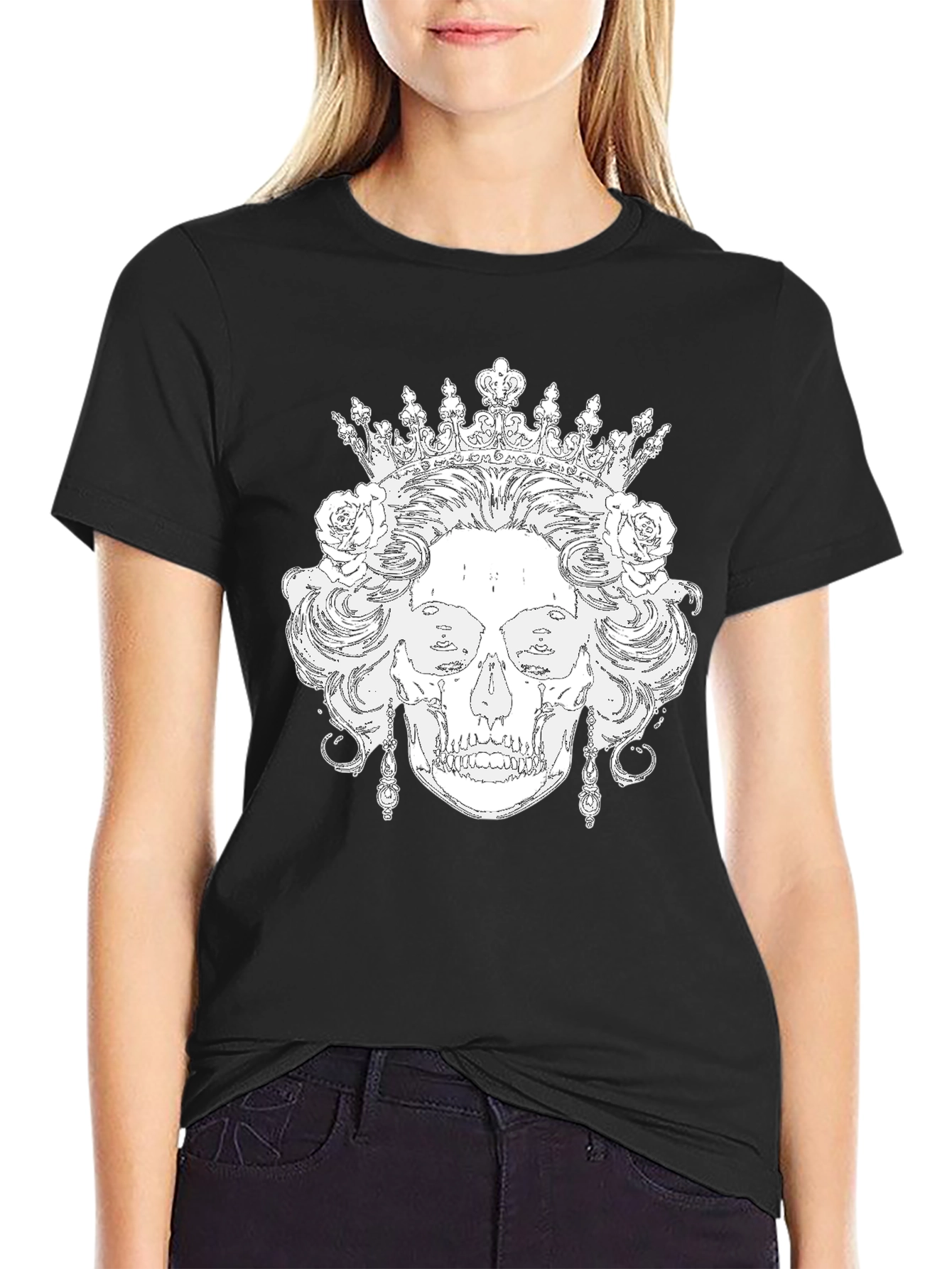 Skull Queen Black T-Shirt - Unique Graphic Tee