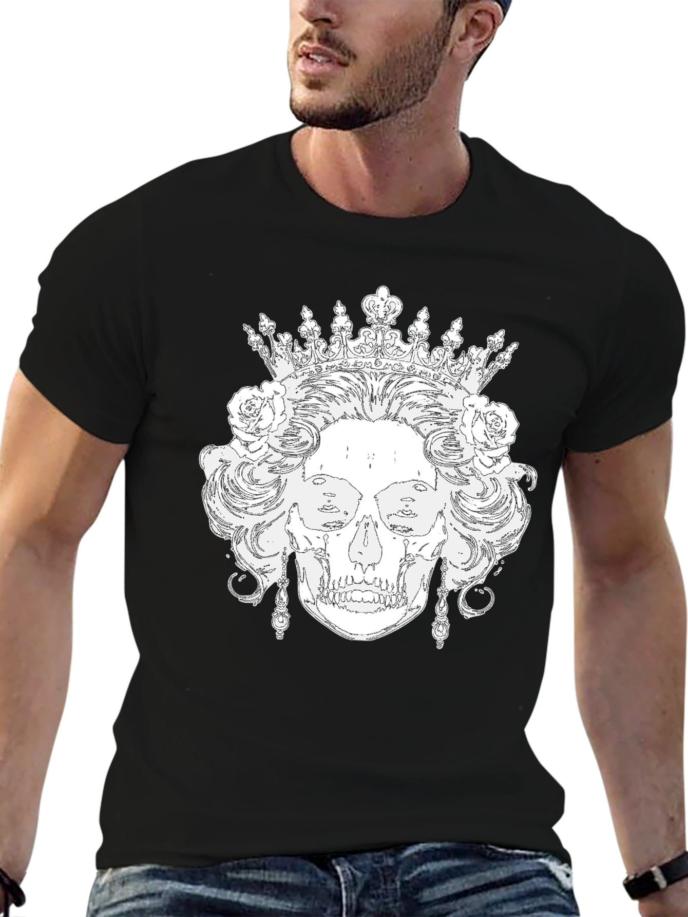 Skull Queen Black T-Shirt - Unique Graphic Tee