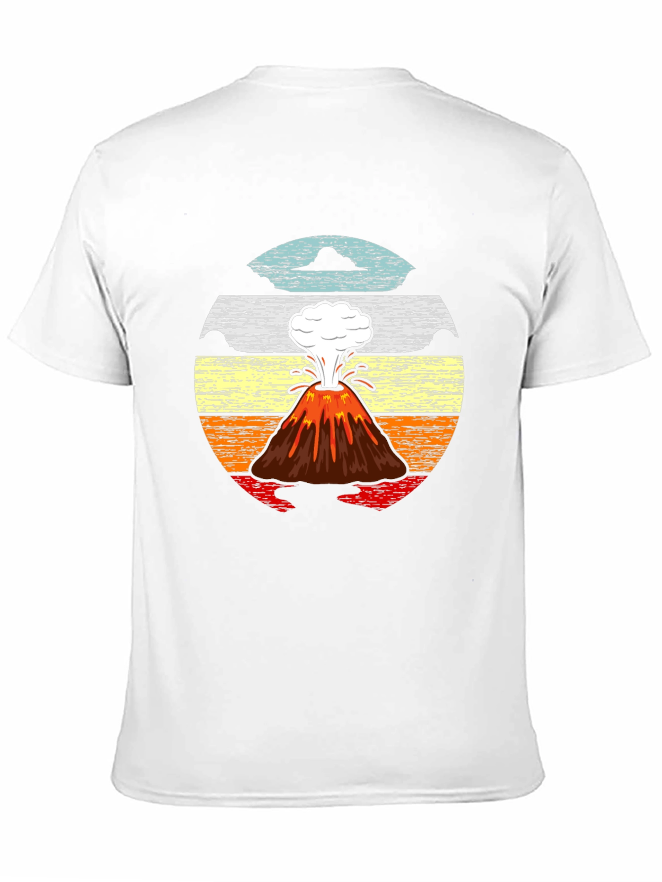 Volcano Sunset Graphic Tee - Retro Style