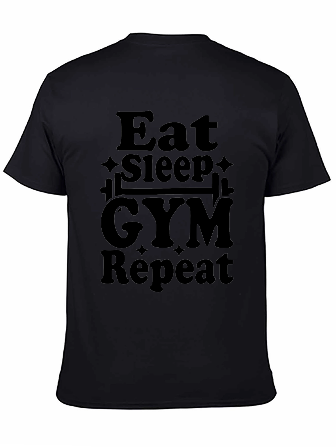 Eat Sleep Gym Repeat Black T-Shirt