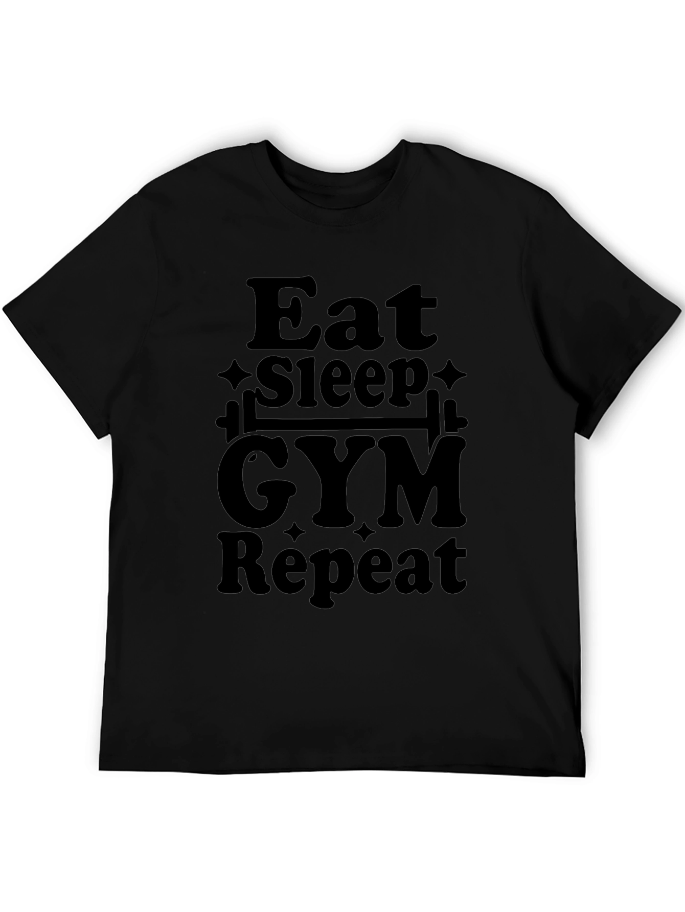 Eat Sleep Gym Repeat Black T-Shirt