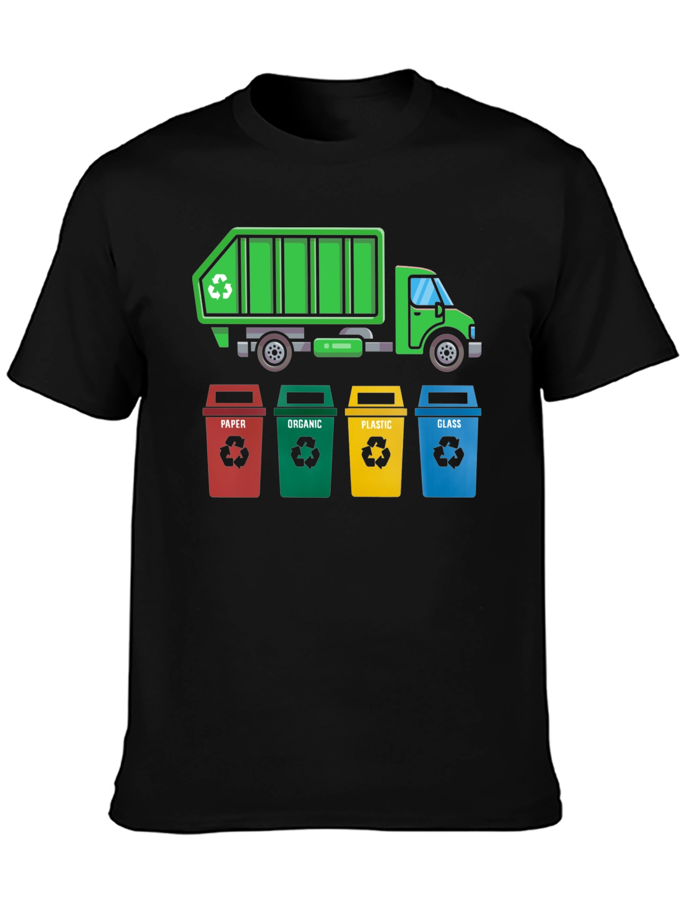 Recycle Truck & Bins T-Shirt - Eco-Friendly Design