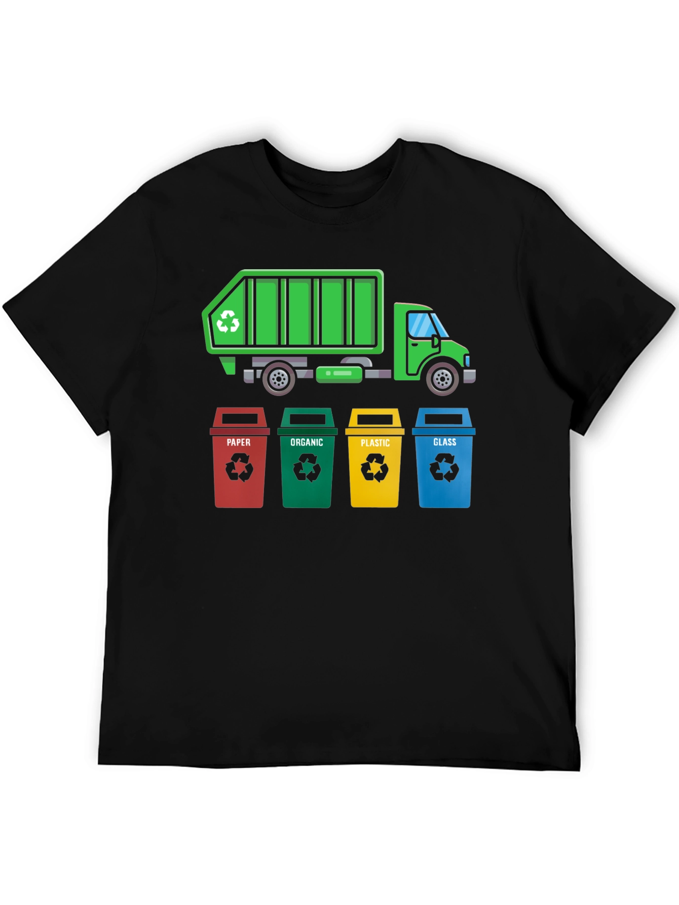 Recycle Truck & Bins T-Shirt - Eco-Friendly Design