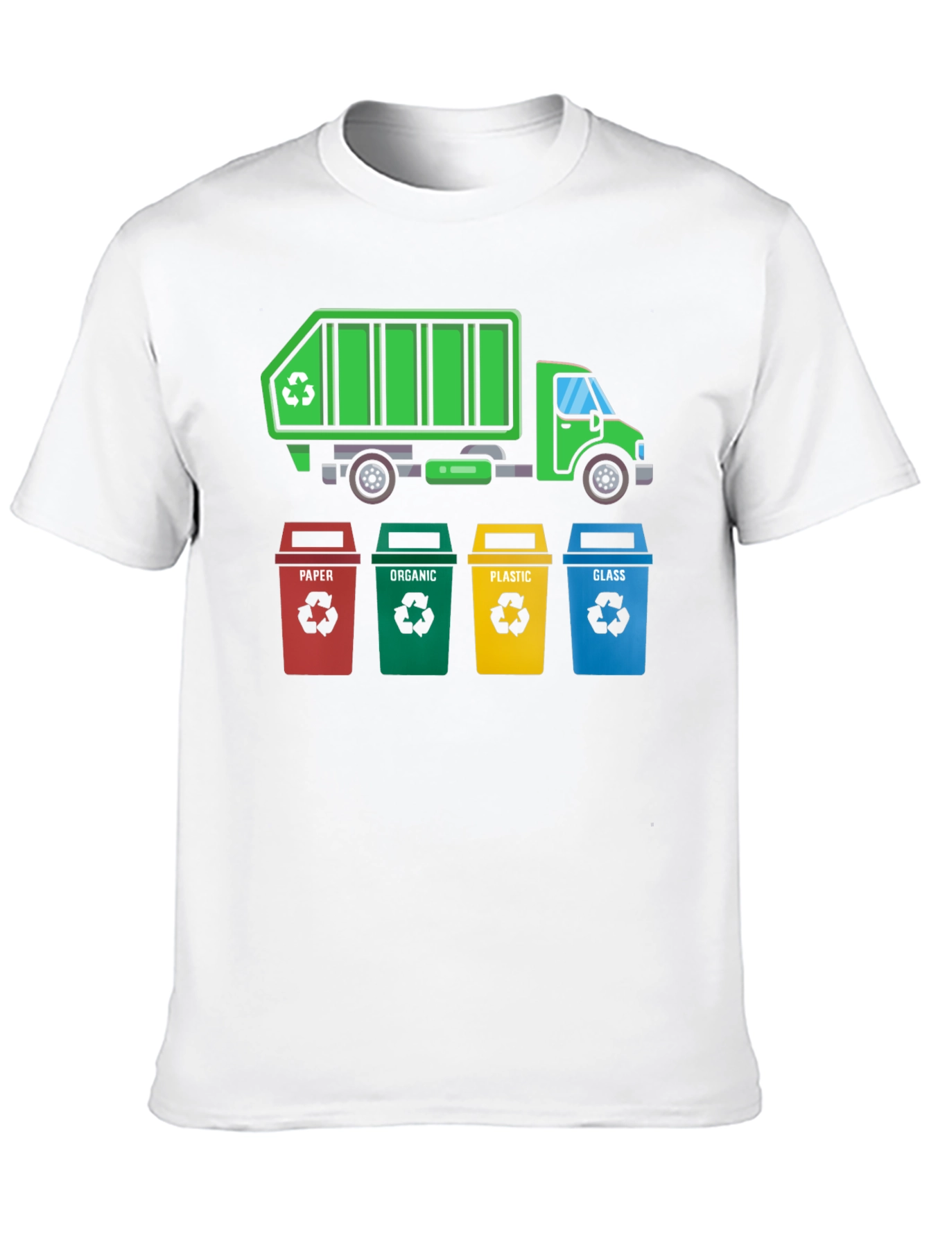 Recycle Truck & Bins T-Shirt - Eco-Friendly Design