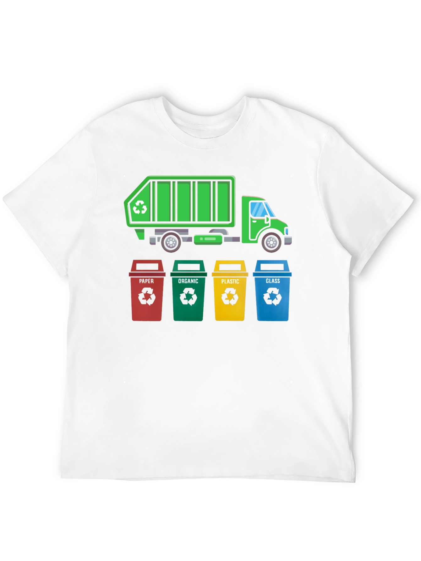 Recycle Truck & Bins T-Shirt - Eco-Friendly Design
