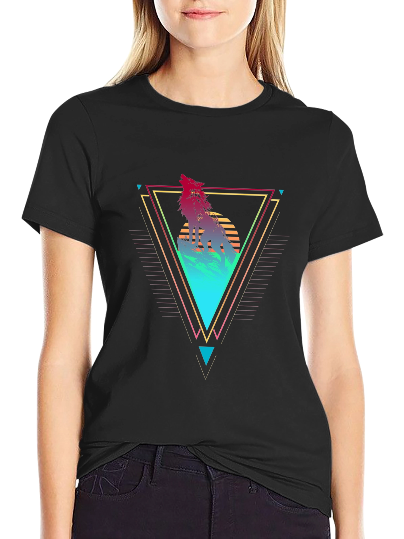 Geometric Wolf Graphic Tee