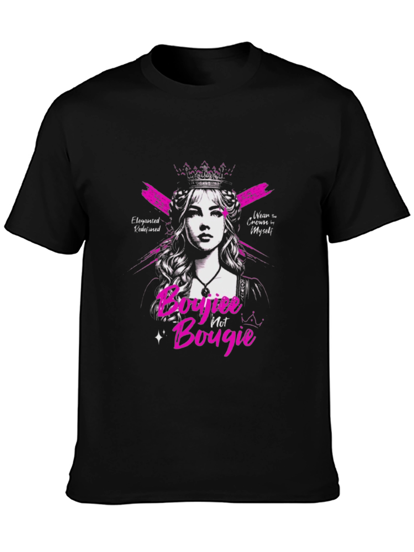 Sassy Boujiee Not Bougie Black Graphic Tee