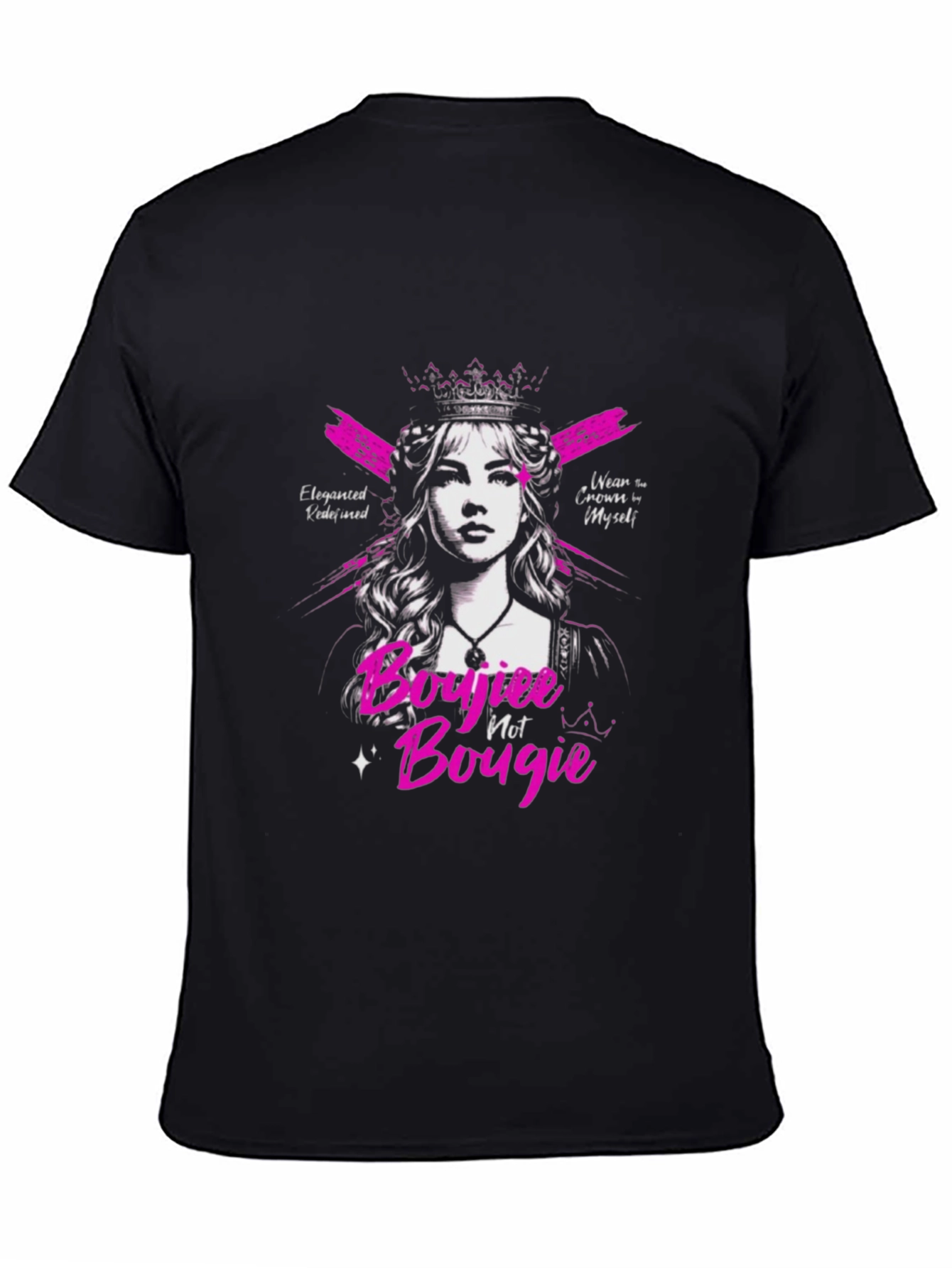 Sassy Boujiee Not Bougie Black Graphic Tee