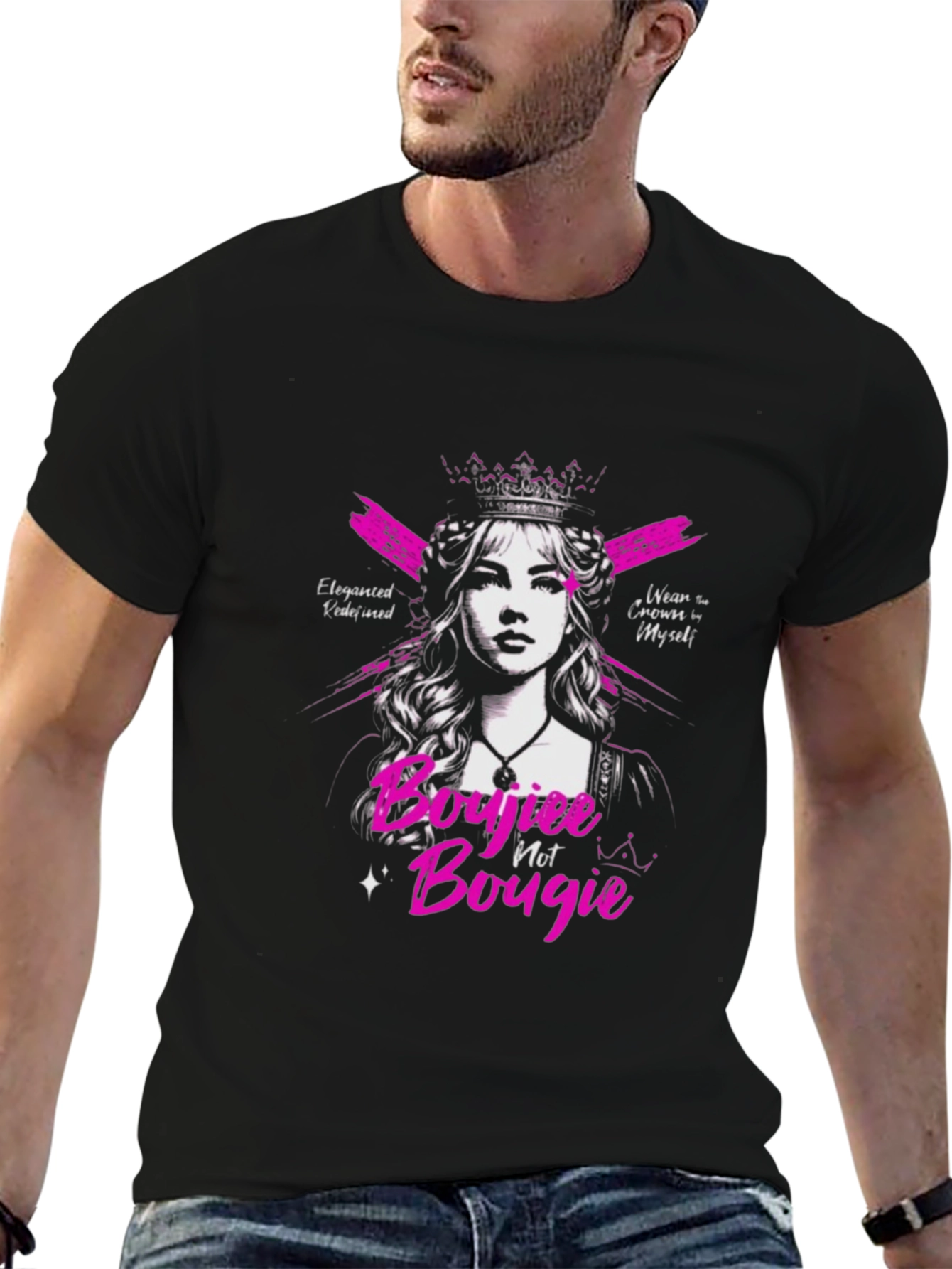 Sassy Boujiee Not Bougie Black Graphic Tee
