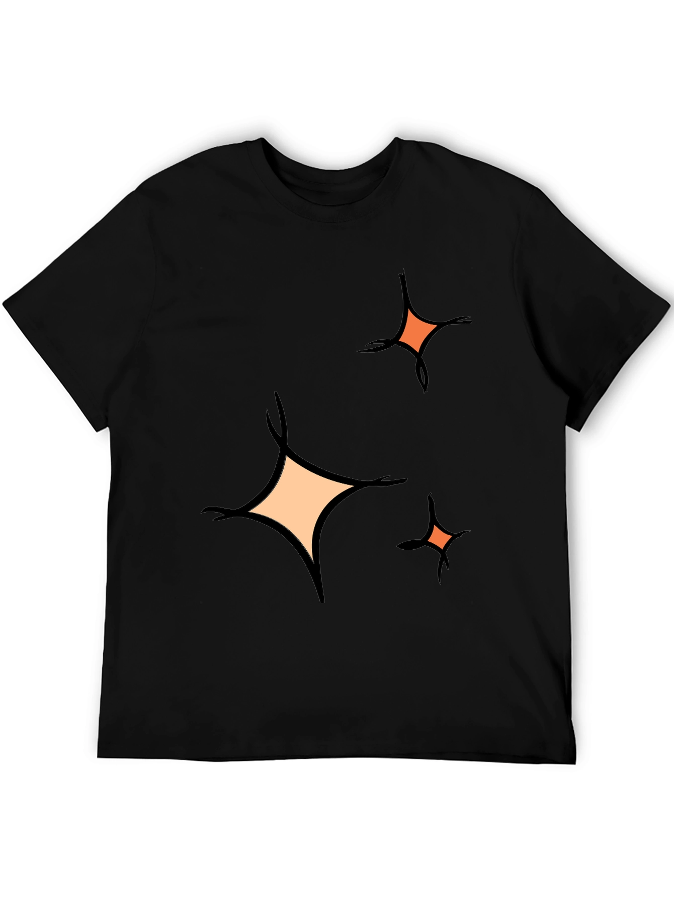Sparkle Graphic Tee - Black Cotton Blend Casual