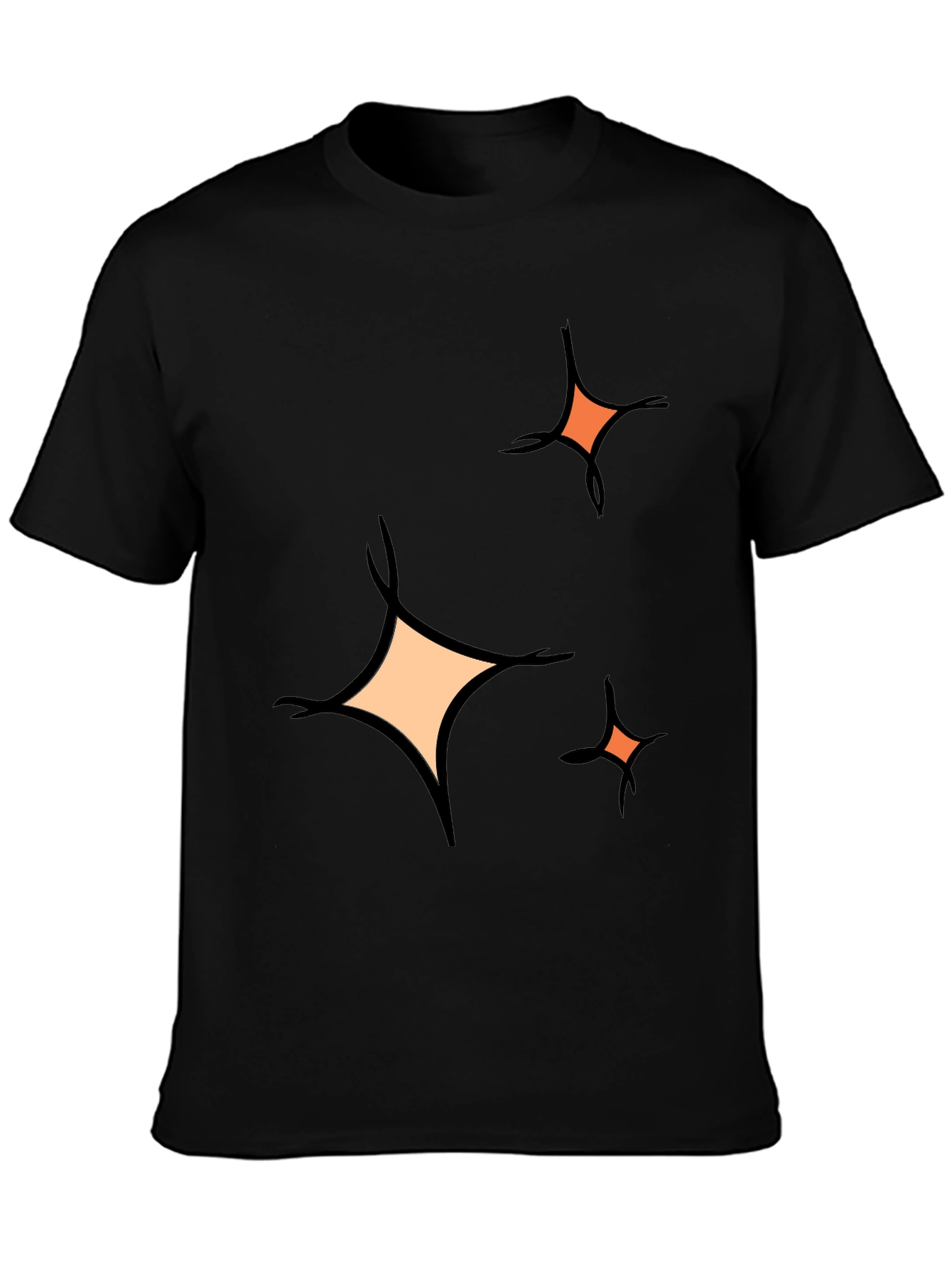 Sparkle Graphic Tee - Black Cotton Blend Casual