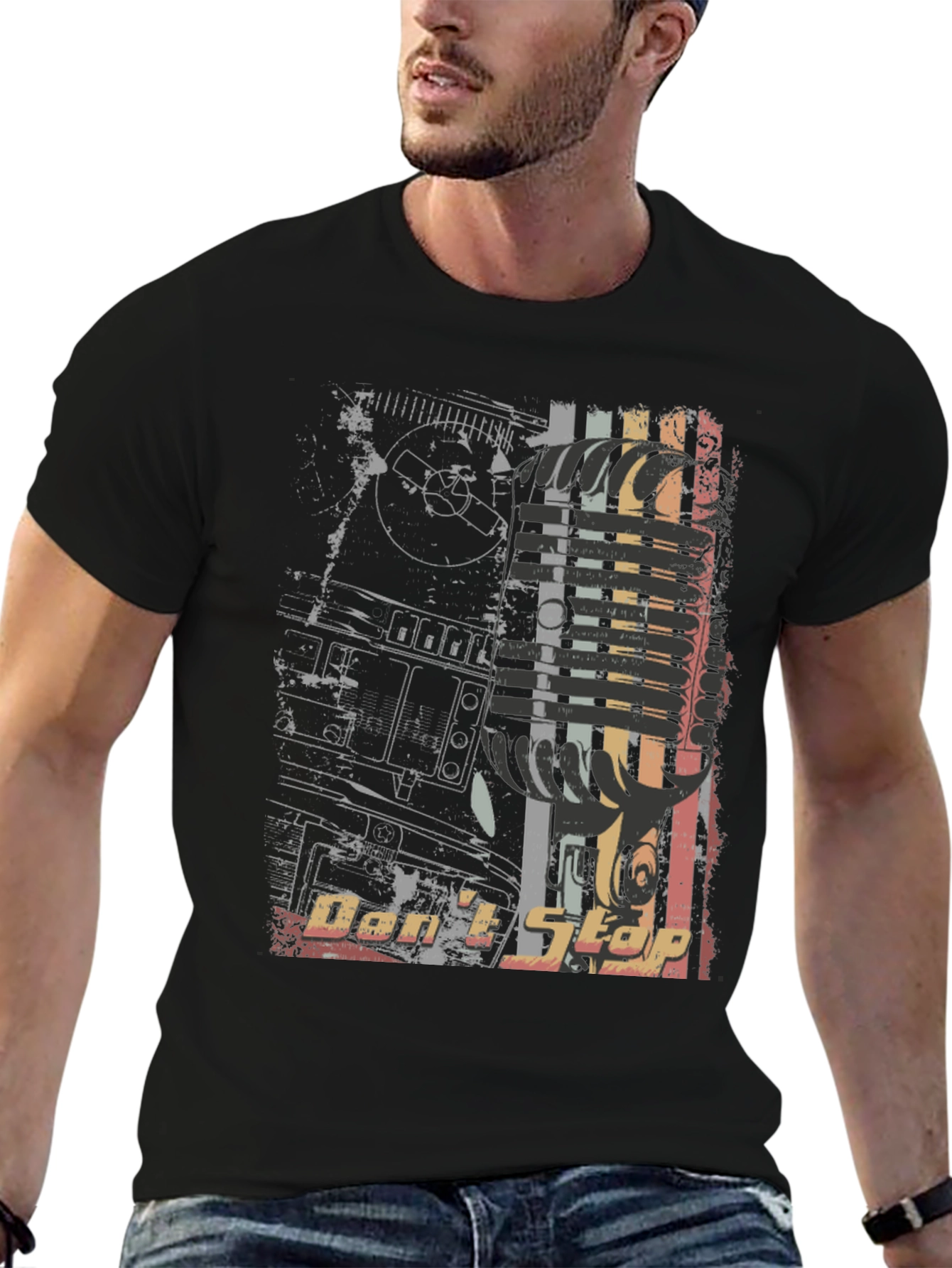 Retro Dont Stop Graphic Print Tee