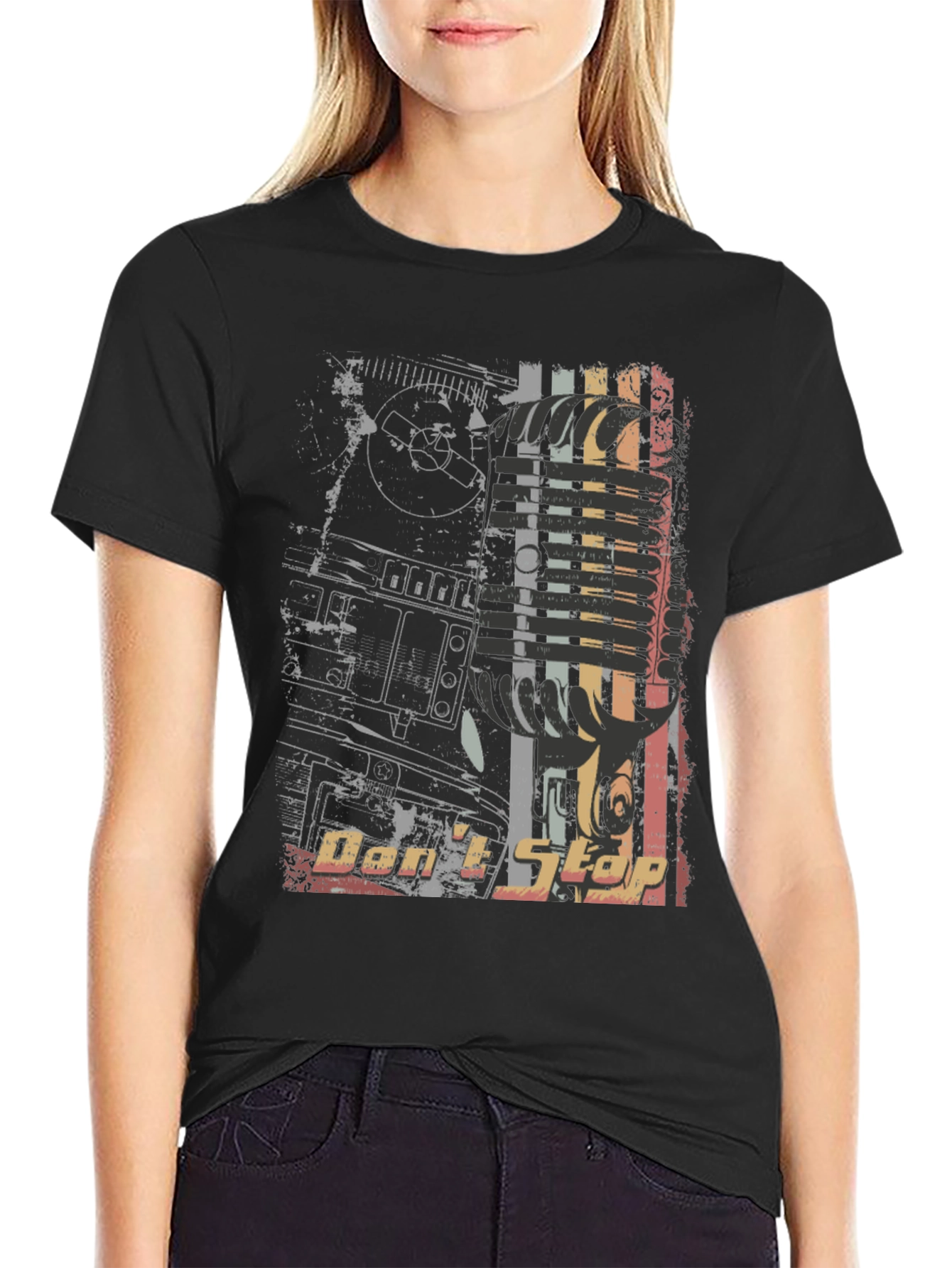 Retro Dont Stop Graphic Print Tee