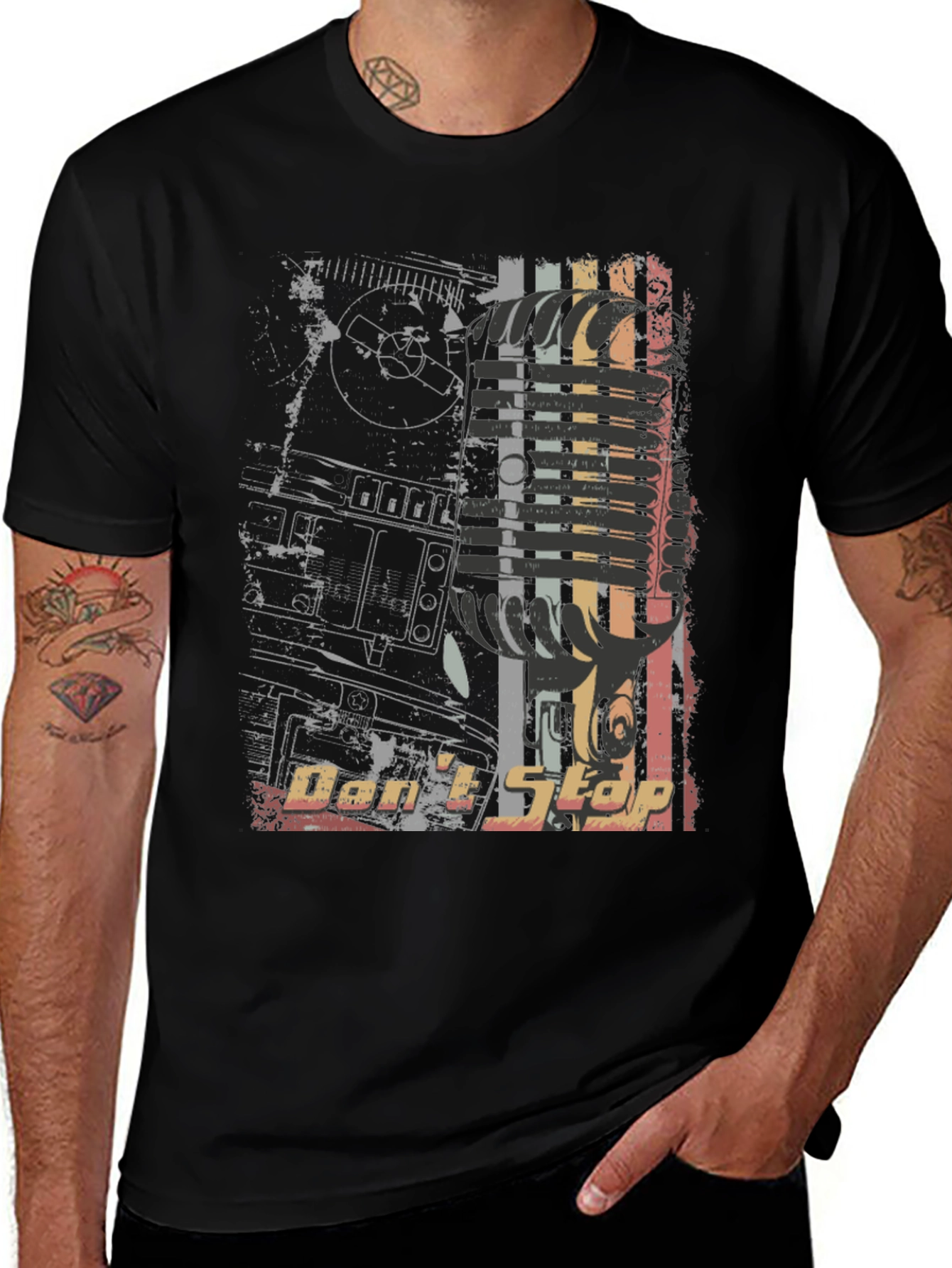 Retro Dont Stop Graphic Print Tee