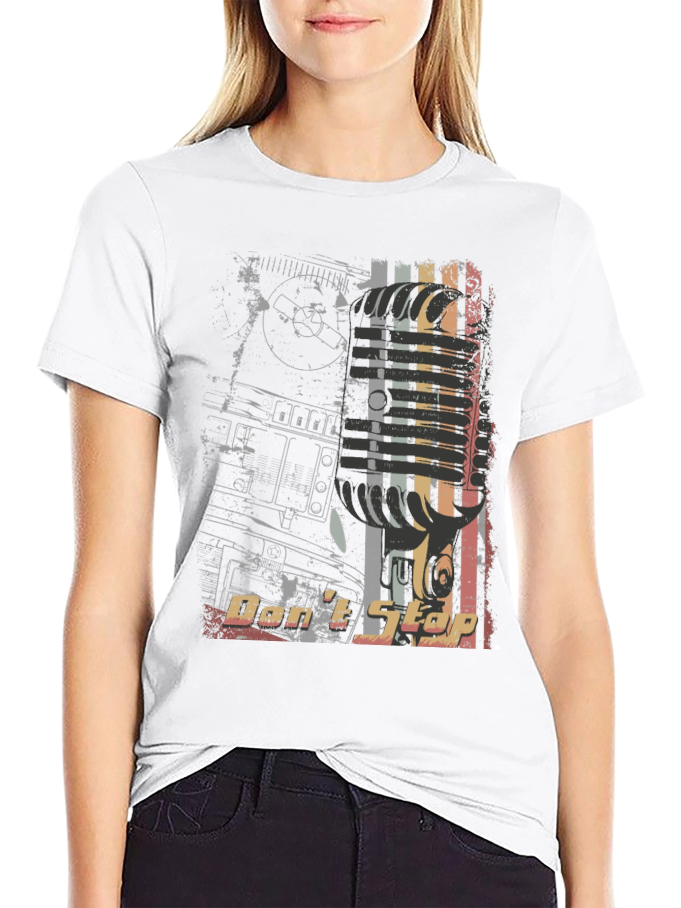 Retro Dont Stop Graphic Print Tee