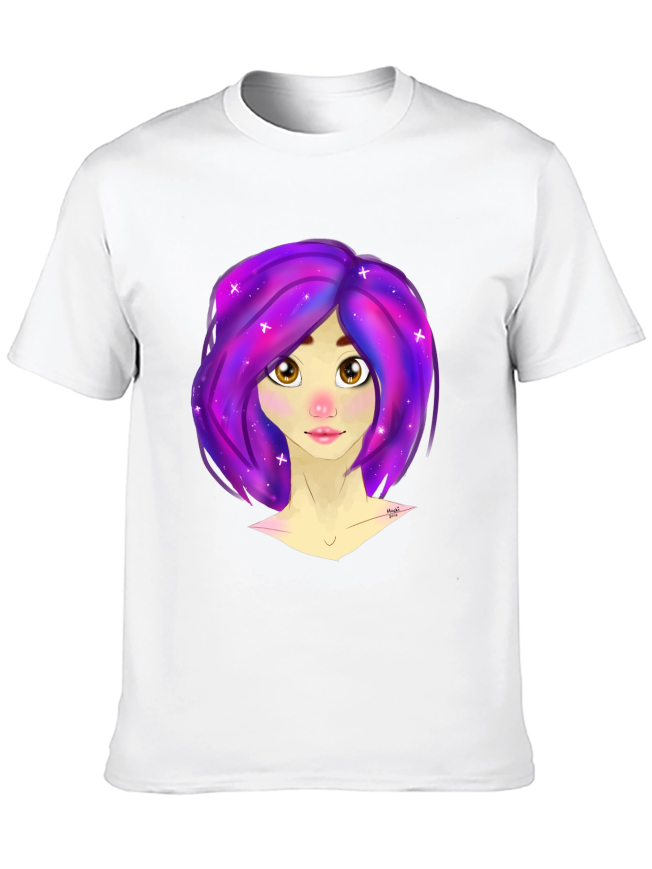 Galaxy Hair Girl Graphic Tee - Stylish & Unique