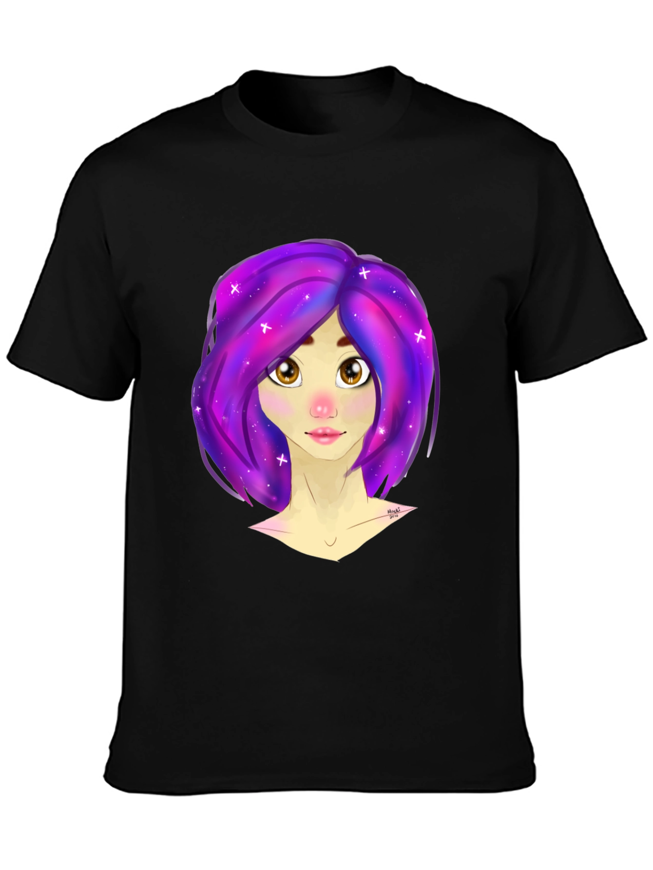 Galaxy Hair Girl Graphic Tee - Stylish & Unique
