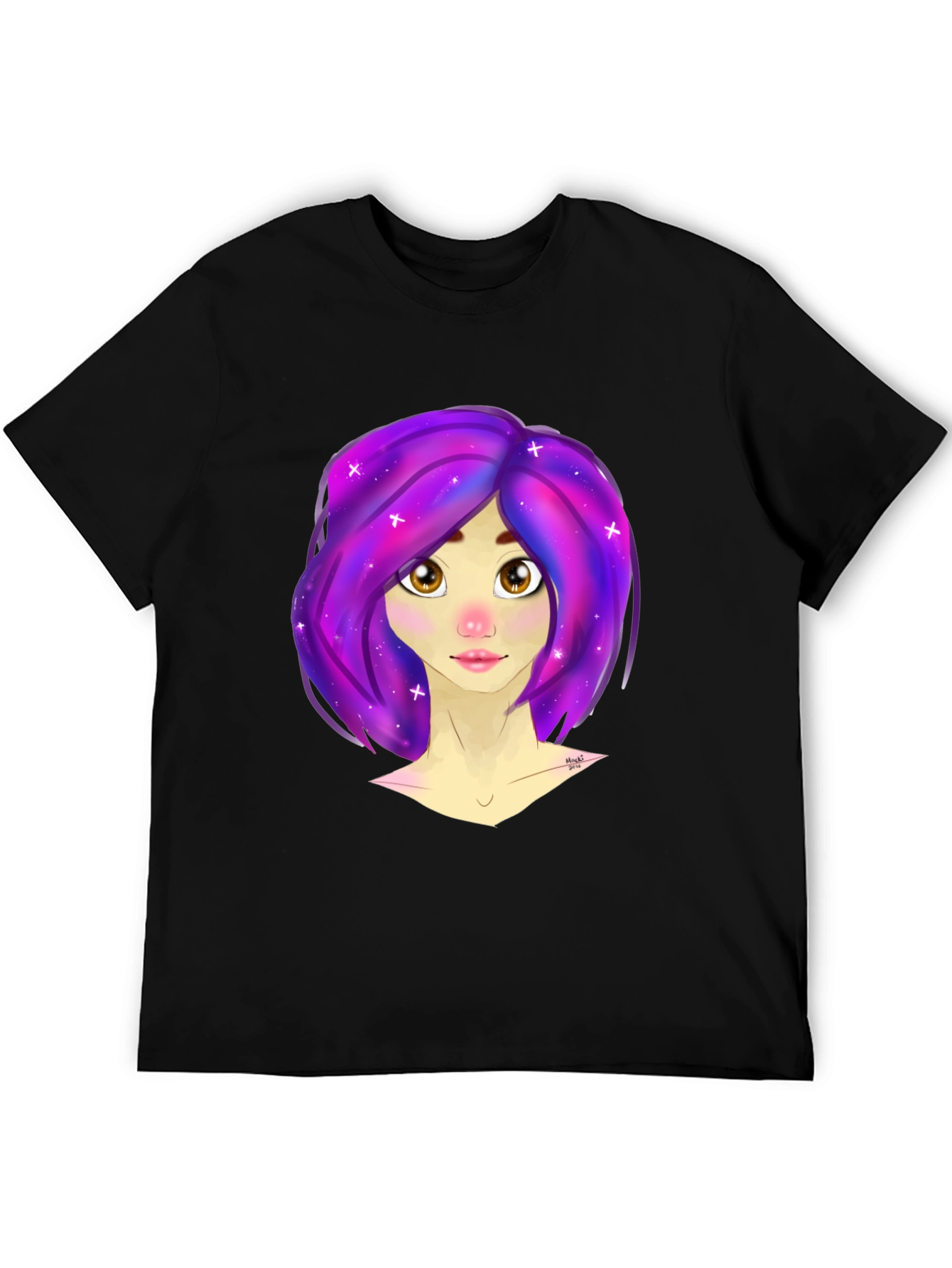 Galaxy Hair Girl Graphic Tee - Stylish & Unique